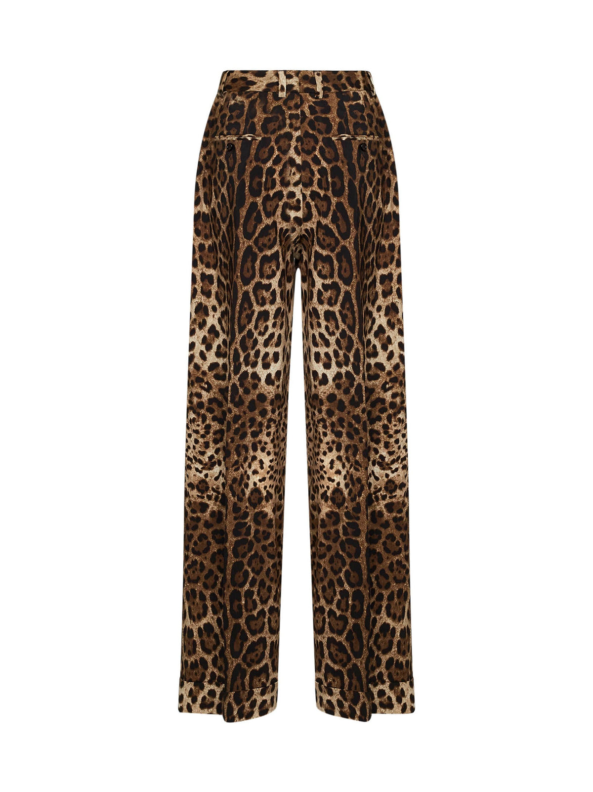 Dolce & Gabbana Women Leo-Print Stretch Wool Wide-Leg Trousers DOLCE & GABBANA