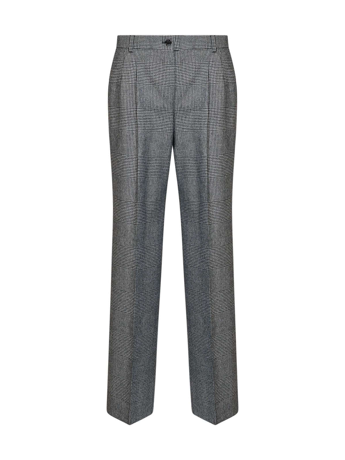 Dolce & Gabbana Women Black And White Prince Of Wales Check Wool And Cashmere Straight-Leg Trousers DOLCE & GABBANA