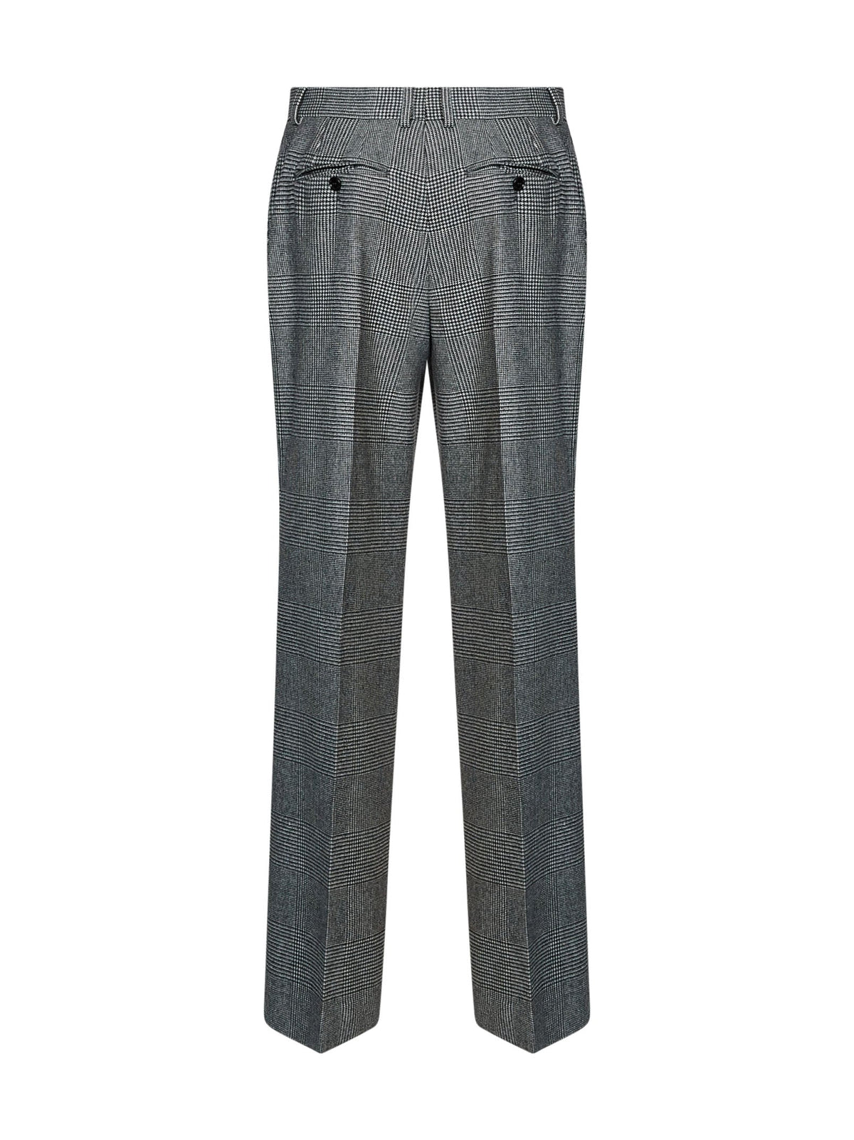 Dolce & Gabbana Women Black And White Prince Of Wales Check Wool And Cashmere Straight-Leg Trousers DOLCE & GABBANA