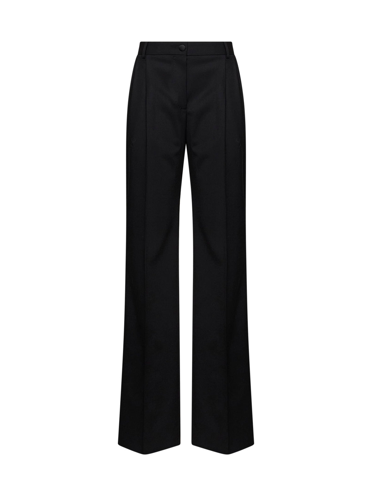 Dolce & Gabbana Women Black Bi-Stretch Wool Straight Trousers DOLCE & GABBANA