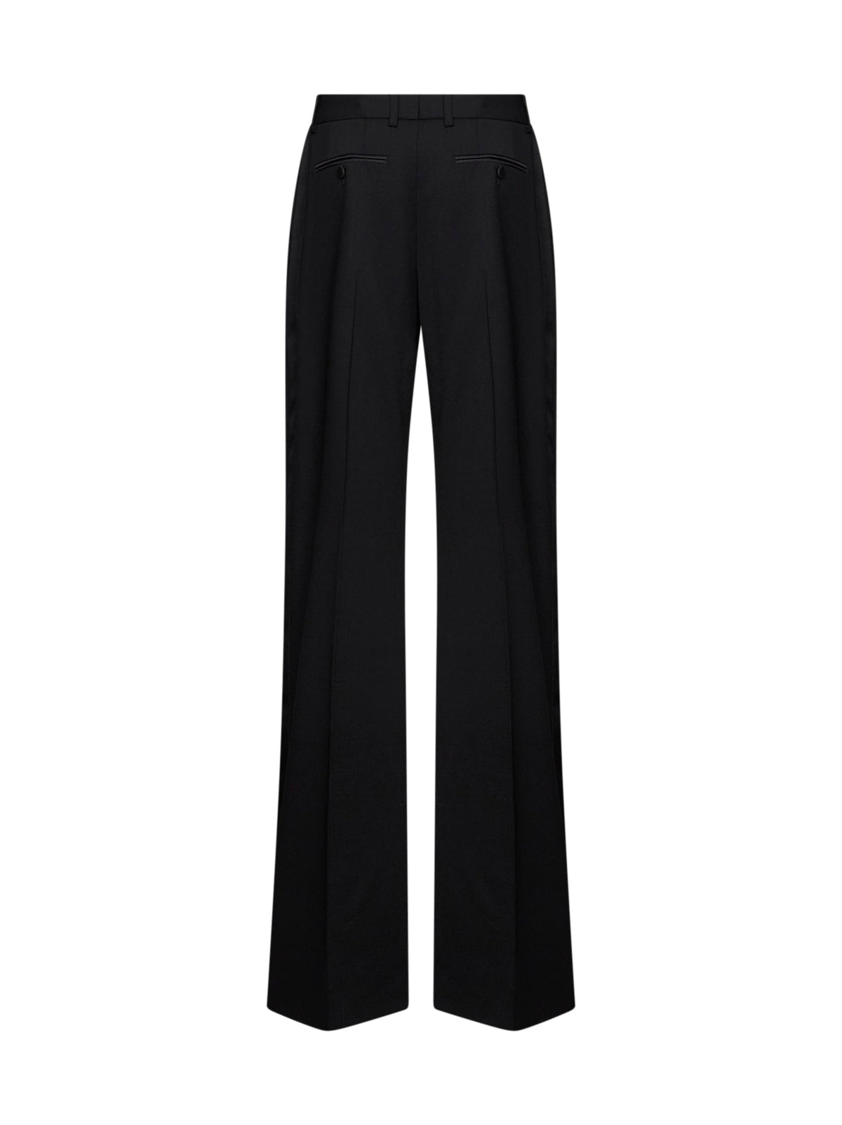 Dolce & Gabbana Women Black Bi-Stretch Wool Straight Trousers DOLCE & GABBANA