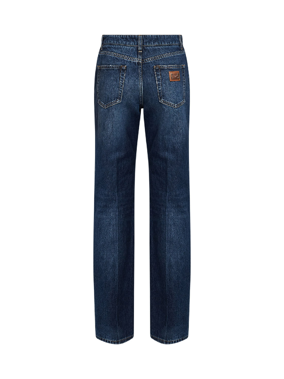 Dolce & Gabbana Women Blue Cotton Denim Straight Jeans DOLCE & GABBANA