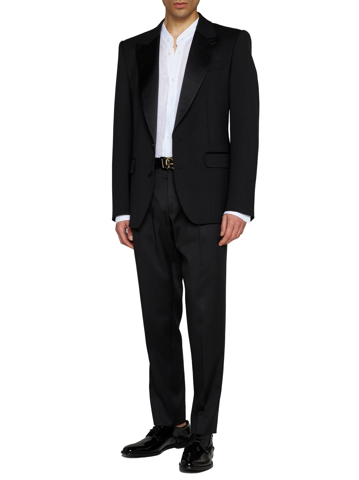 Dolce & Gabbana Men Black Stretch Wool Sicilia Tuxedo Blazer DOLCE & GABBANA