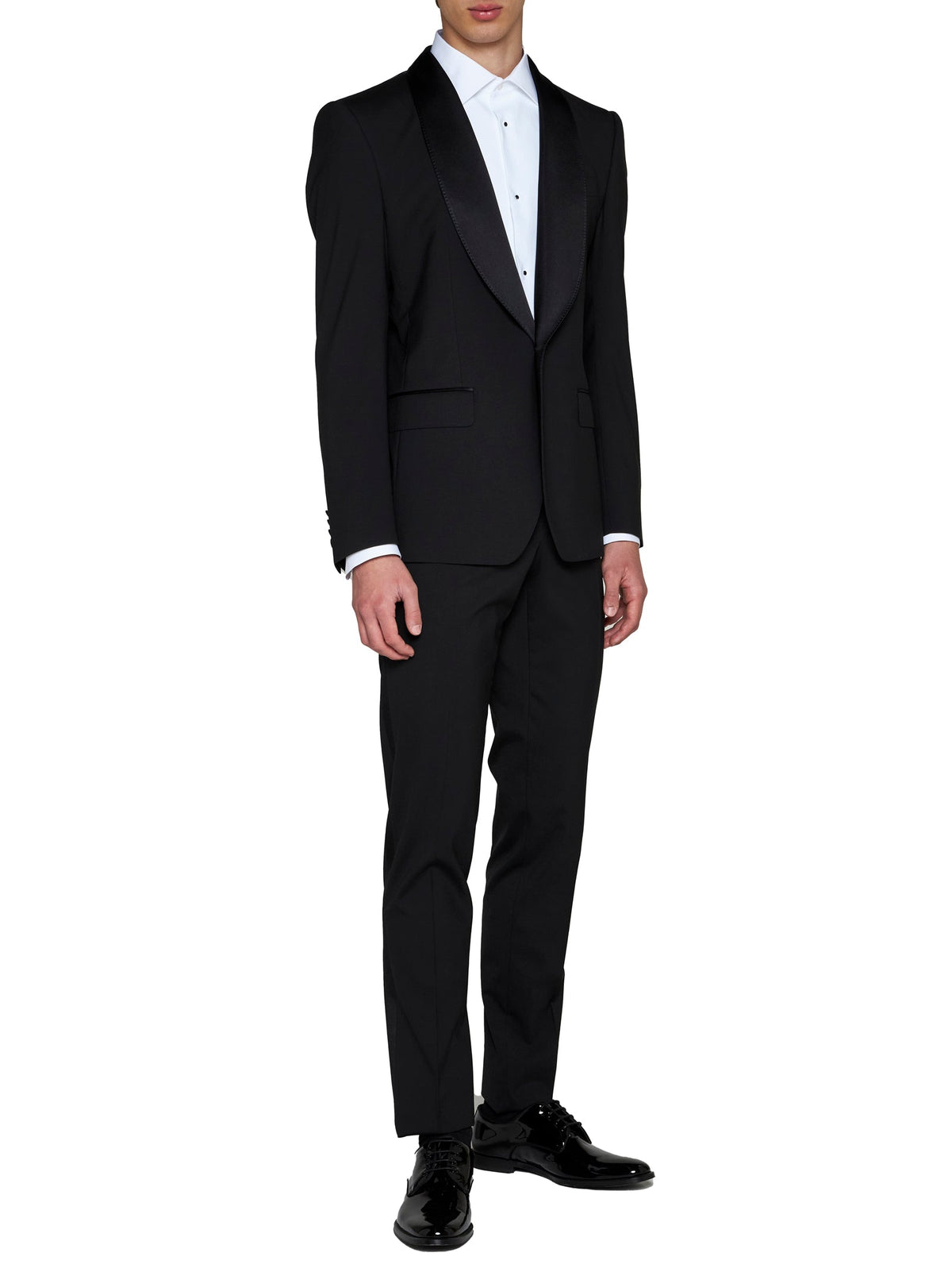 Dolce & Gabbana Men Black Stretch Wool Sicilia Tuxedo Blazer DOLCE & GABBANA