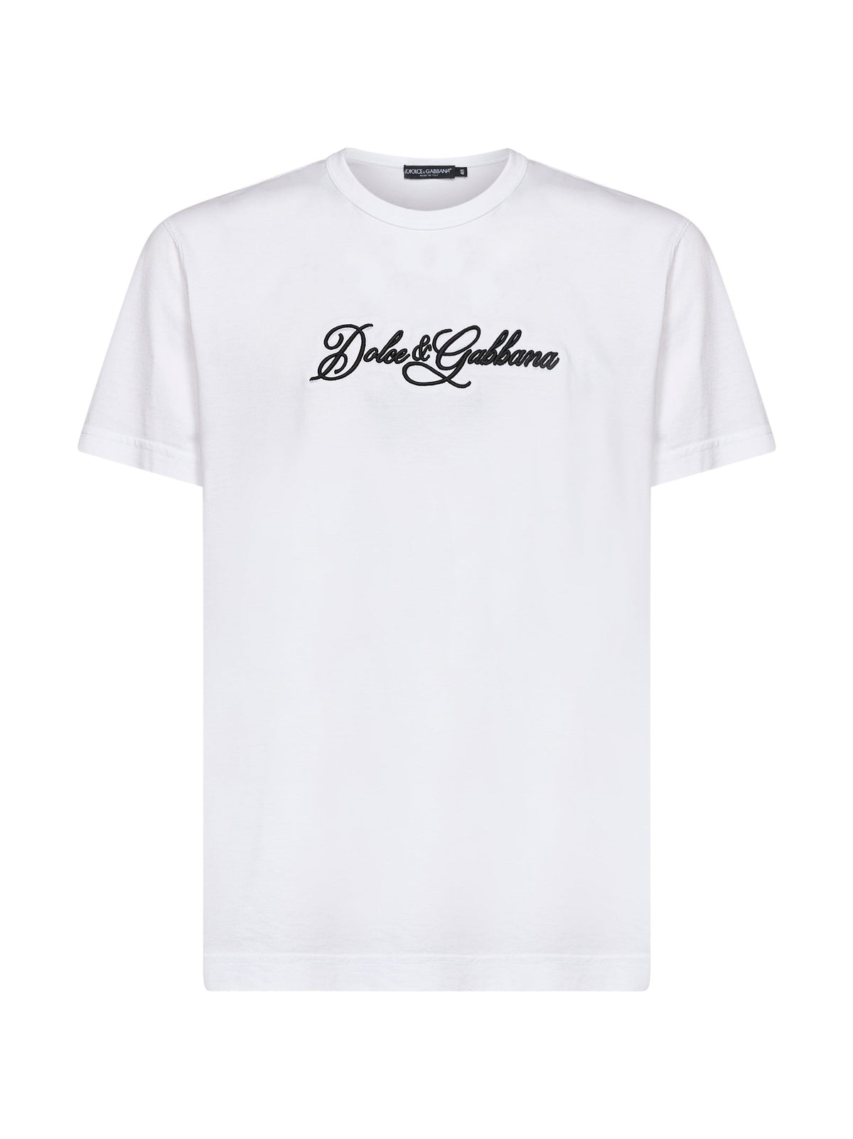 Dolce & Gabbana Men White Cotton Jersey Embroidered T-Shirt DOLCE & GABBANA