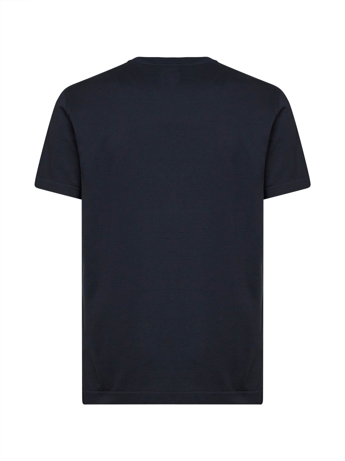 Dolce & Gabbana Men Dark Blue Cotton Jersey T-Shirt With Logo Label DOLCE & GABBANA