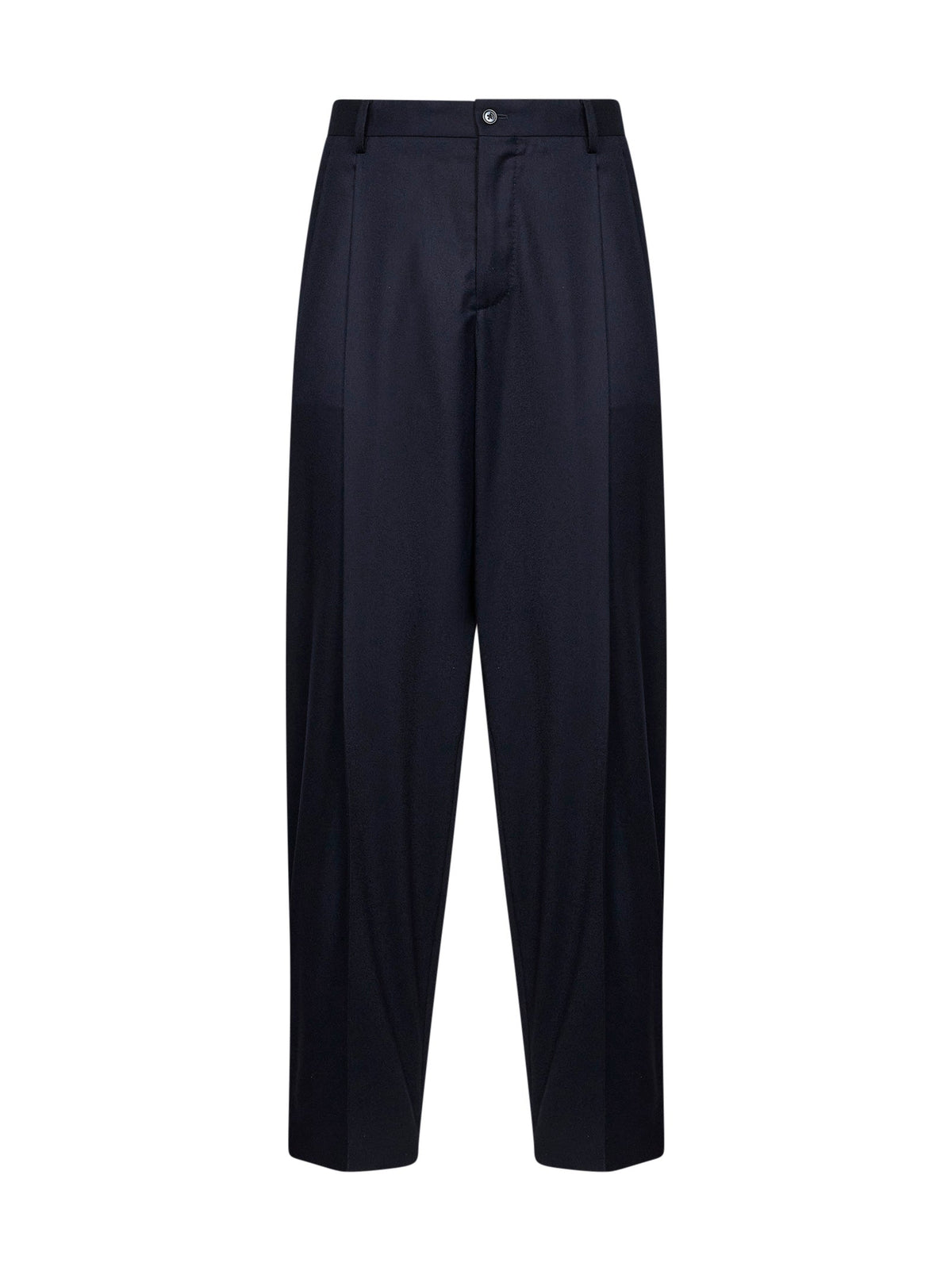 Dolce & Gabbana Men Dark Blue Stretch Flannel Tailored Trousers DOLCE & GABBANA