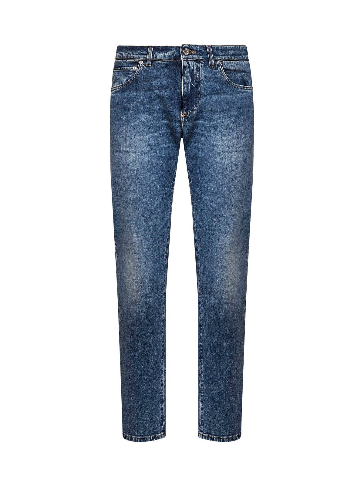 Dolce & Gabbana Men Blue Stretch Cotton Denim Slim Jeans DOLCE & GABBANA