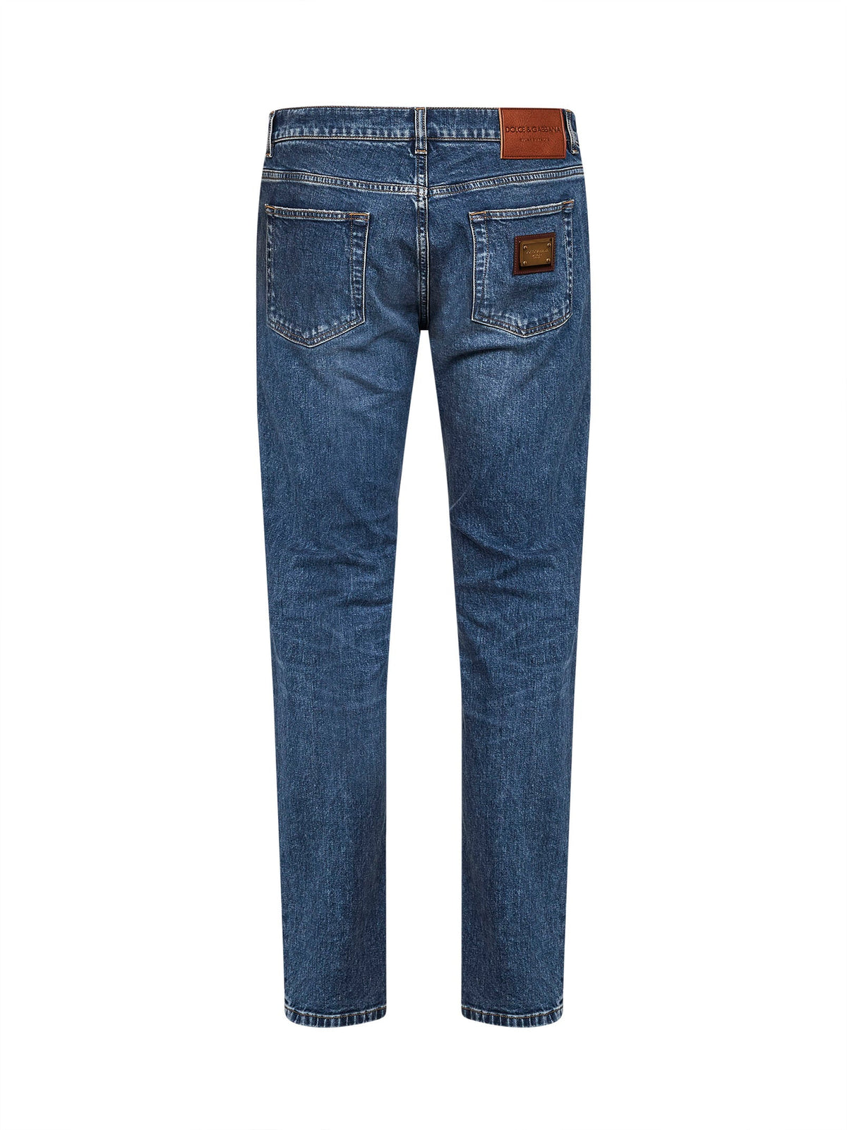 Dolce & Gabbana Men Blue Stretch Cotton Denim Slim Jeans DOLCE & GABBANA