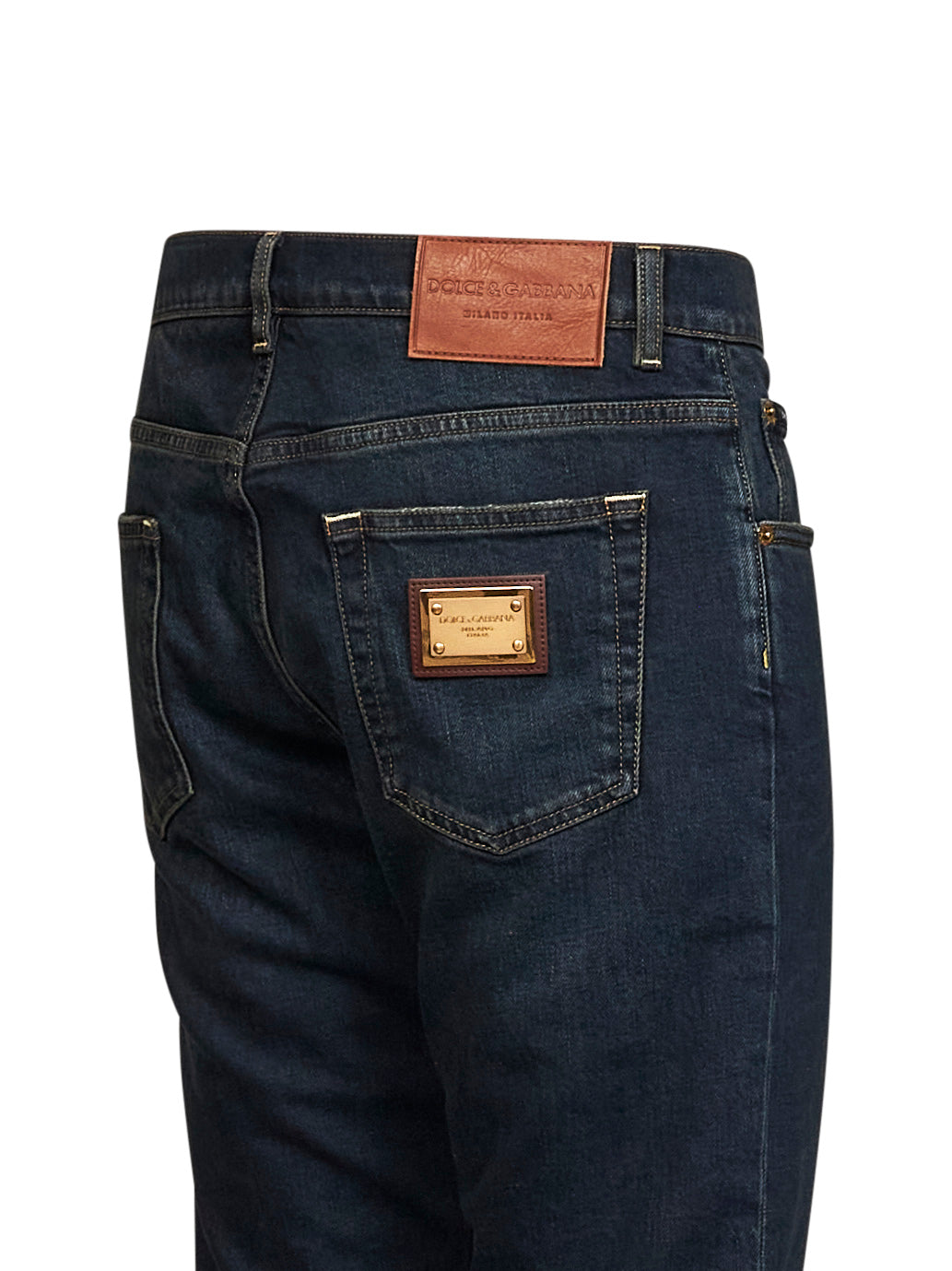 Dolce & Gabbana Men Blue Stretch Cotton Denim Slim Jeans DOLCE & GABBANA