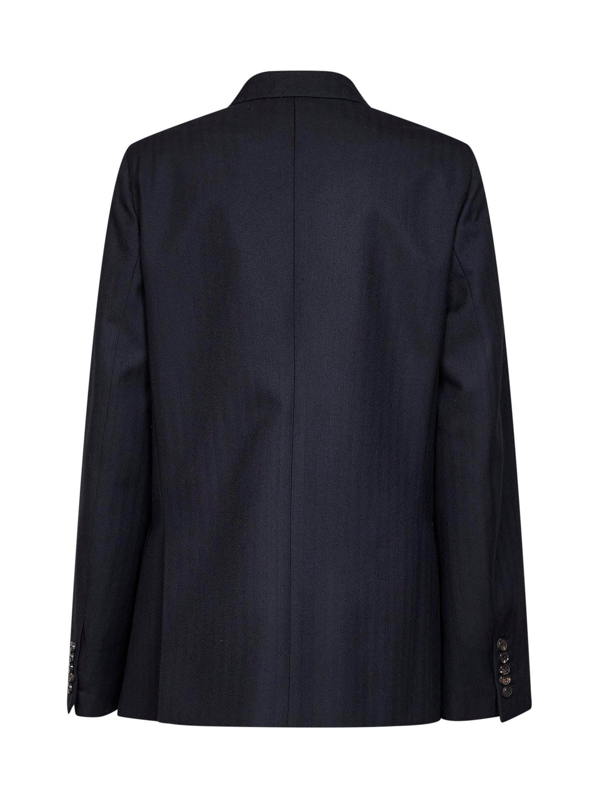 Dries Van Noten Women Navy Blue Chevron Wool Barrysta Embroidered Blazer DRIES VAN NOTEN