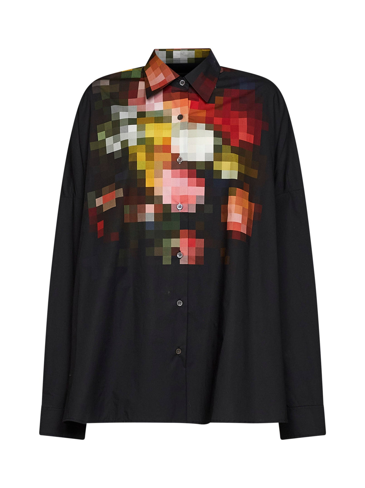 Dries Van Noten Women Black Printed Poplin Casia Cocoon Shirt DRIES VAN NOTEN