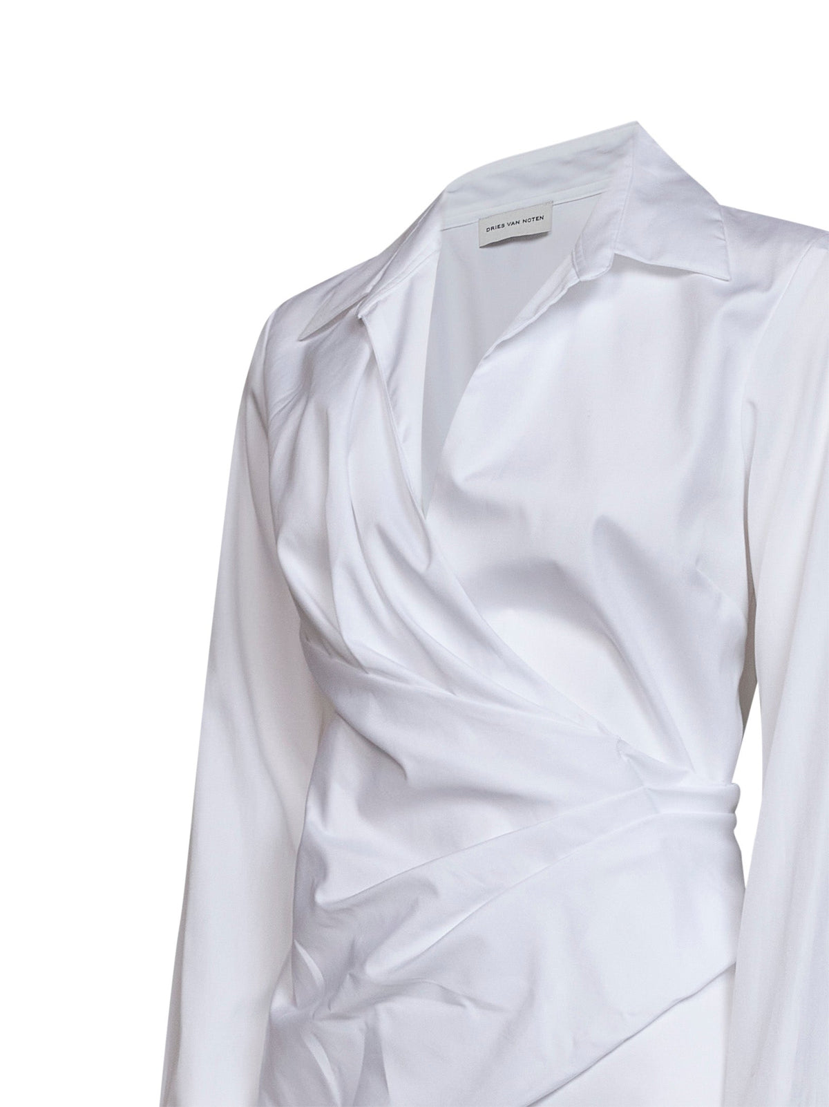 Dries Van Noten Women White Cotton Poplin Wrap Shirt DRIES VAN NOTEN