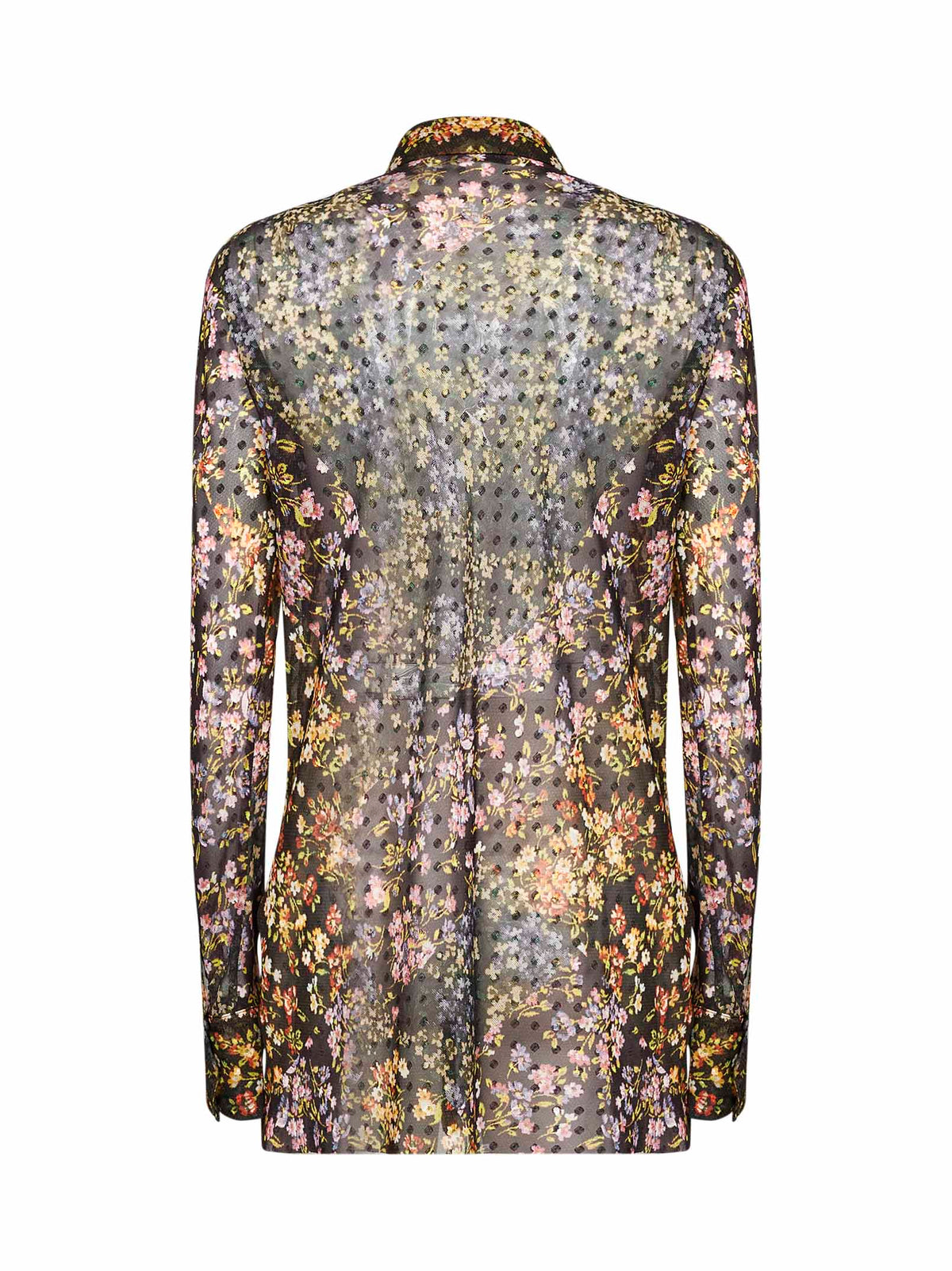 Dries Van Noten Women Aubergine Mini Floral Patchwork-Print Jacquard Calima Shirt DRIES VAN NOTEN