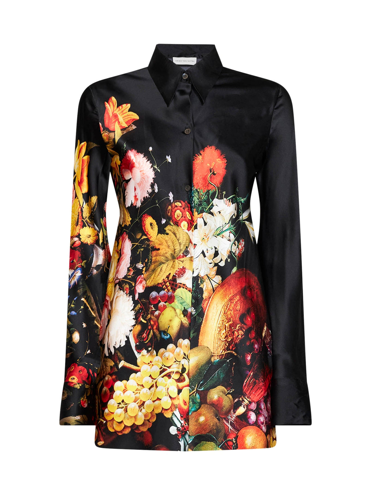 Dries Van Noten Women Black Flemish Painting-Print Silk Calima Shirt DRIES VAN NOTEN