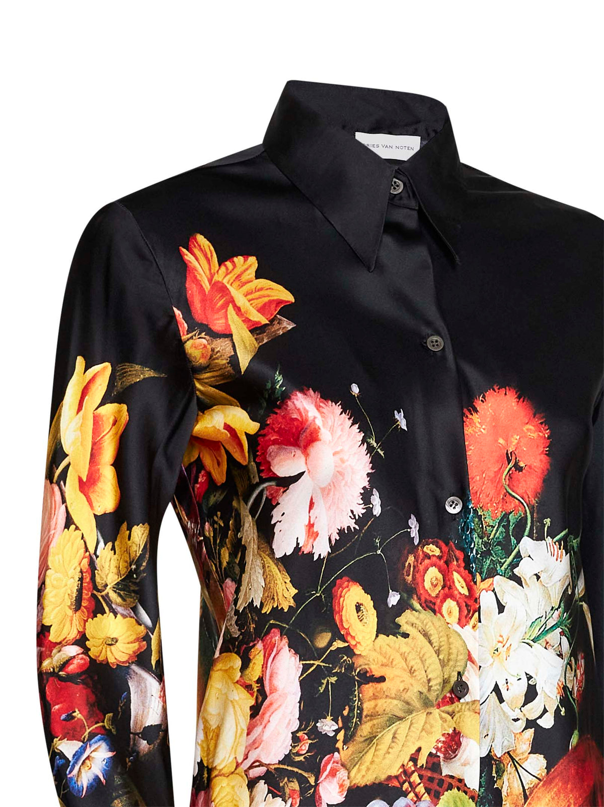 Dries Van Noten Women Black Flemish Painting-Print Silk Calima Shirt DRIES VAN NOTEN