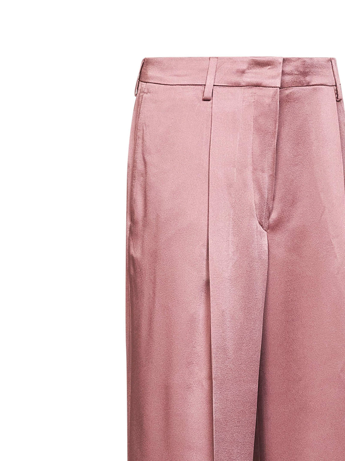 Dries Van Noten Women Old Rose Fluid Crepe Satin Portias Straight-Leg Trousers DRIES VAN NOTEN
