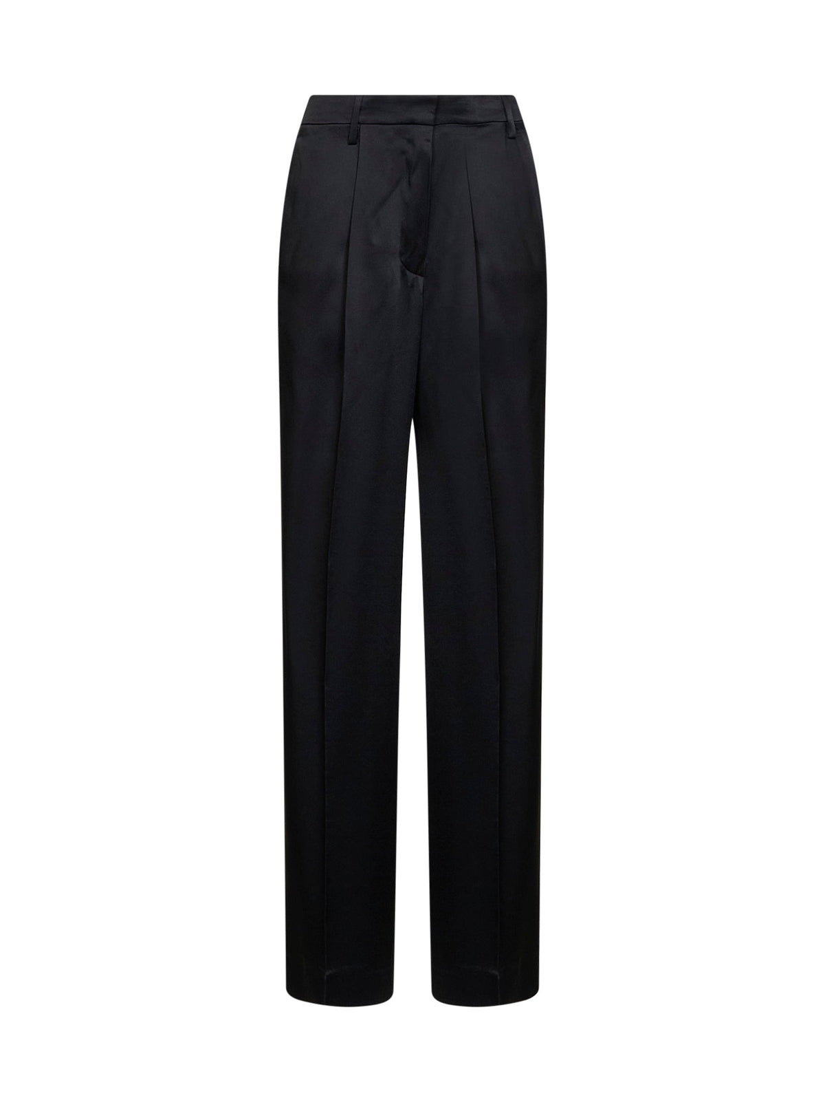 Dries Van Noten Women Black Fluid Crepe Satin Portias Straight-Leg Trousers DRIES VAN NOTEN