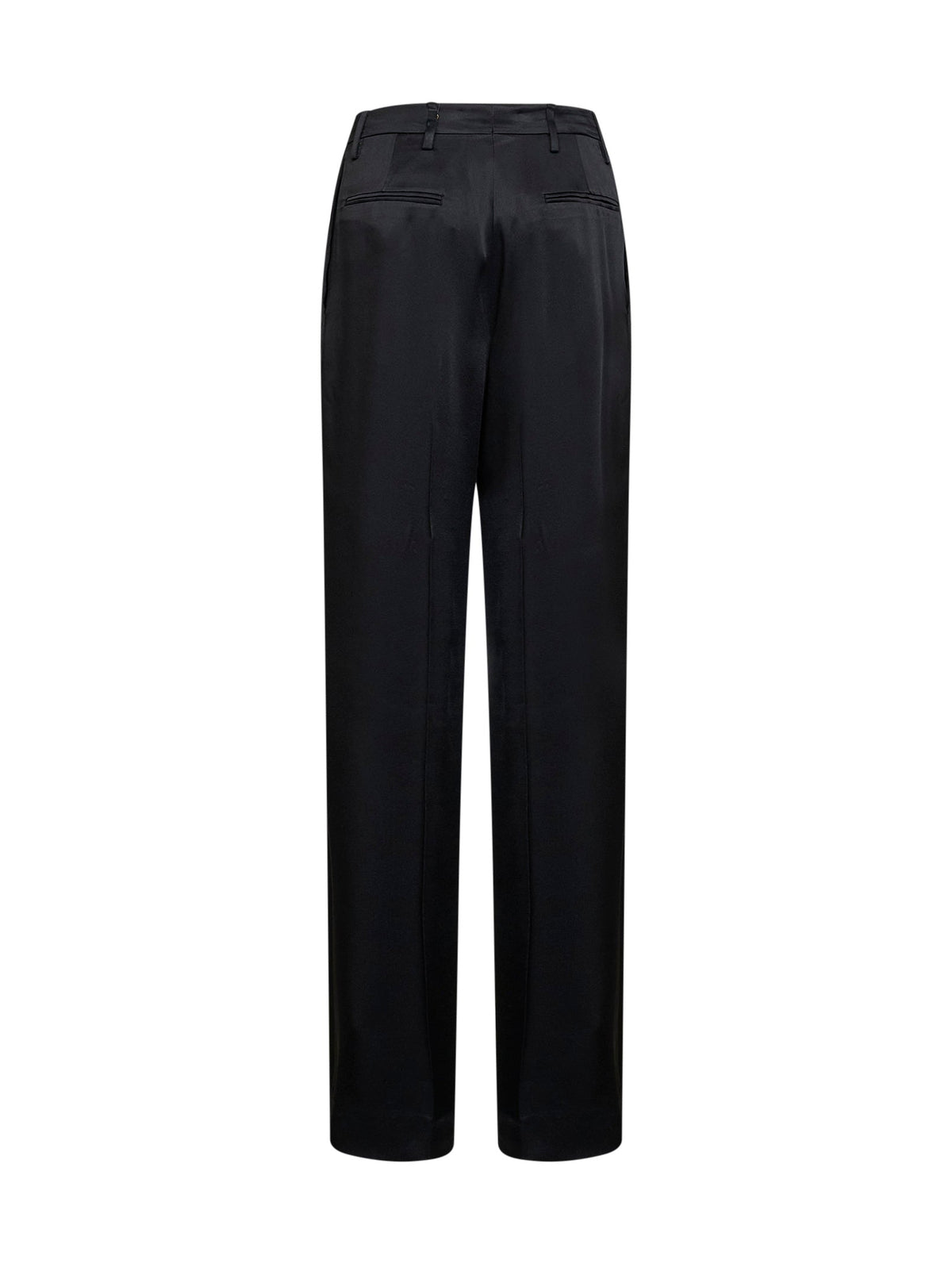Dries Van Noten Women Black Fluid Crepe Satin Portias Straight-Leg Trousers DRIES VAN NOTEN