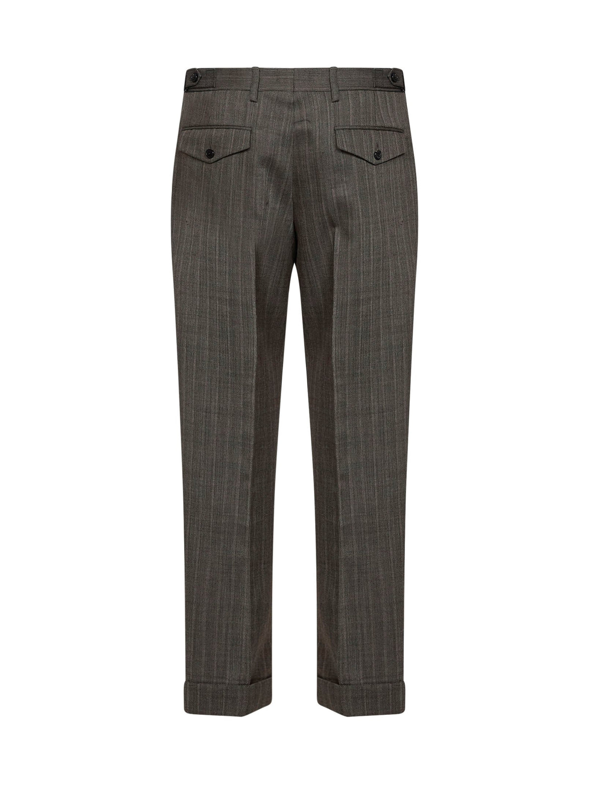Dries Van Noten Men Cement Chevron Wool Philip Tailored Trousers DRIES VAN NOTEN