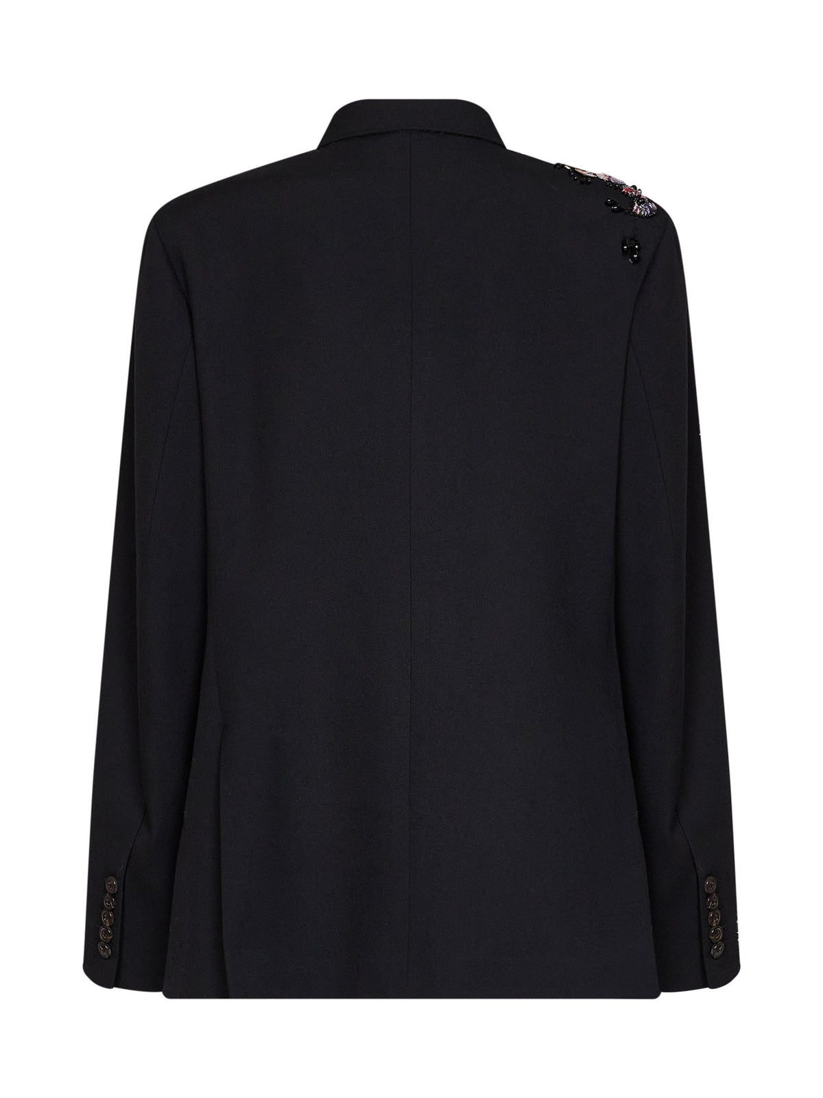 Dries Van Noten Women Black Wool Barrysta Double-Breasted Embroidered Jacket DRIES VAN NOTEN