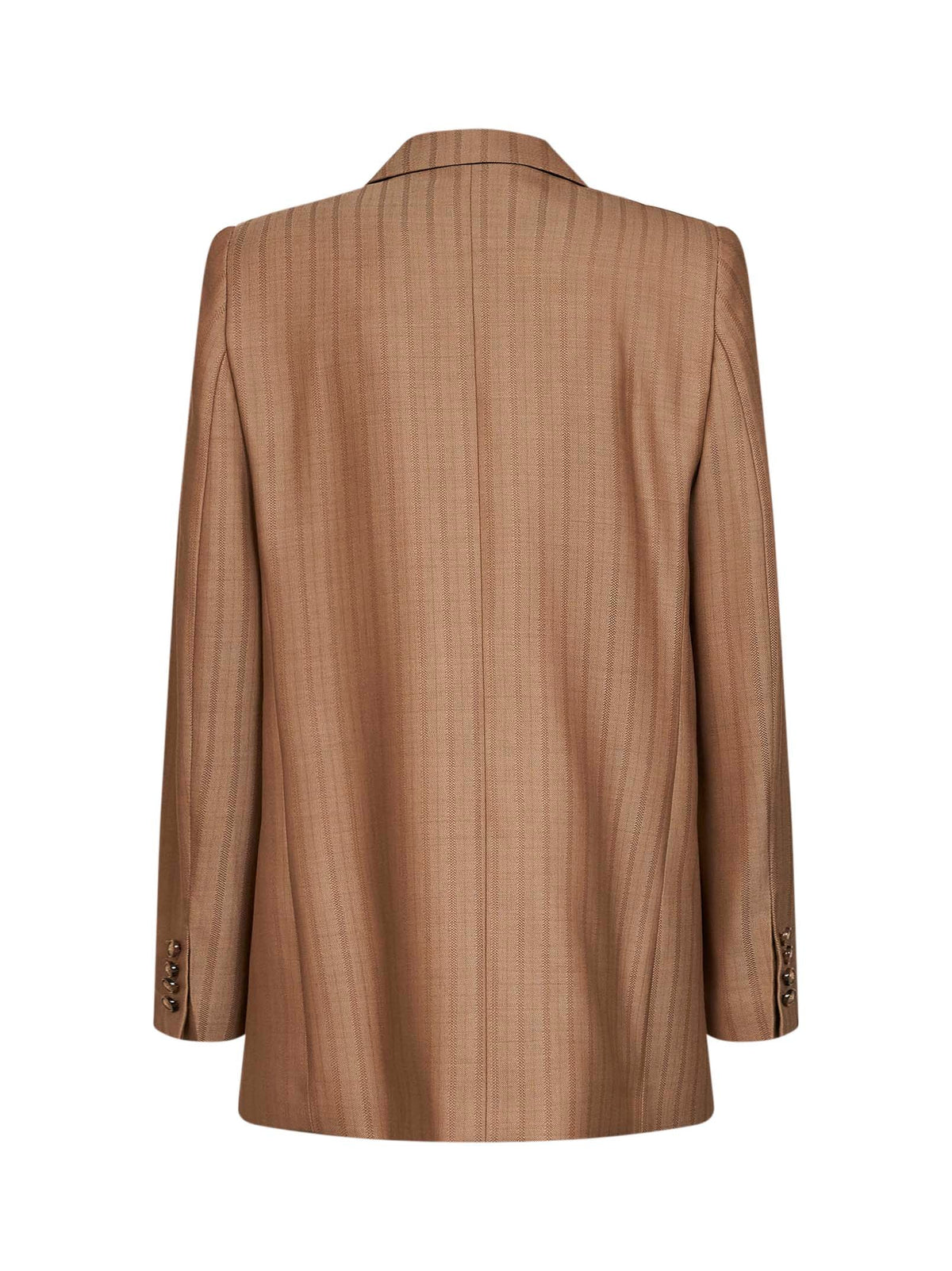 Etro Women Camel Striped Wool Jacquard Double-Breasted Blazer ETRO
