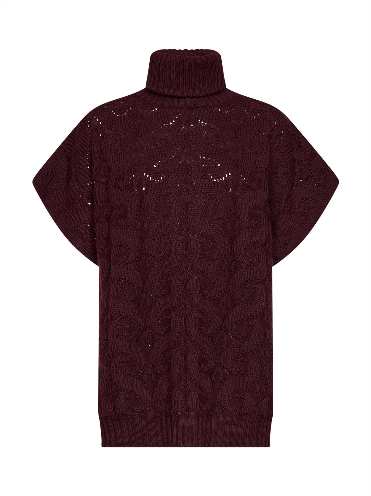 Etro Women Burgundy Paisley-Pattern Stitch Knit Turtleneck Sweater ETRO