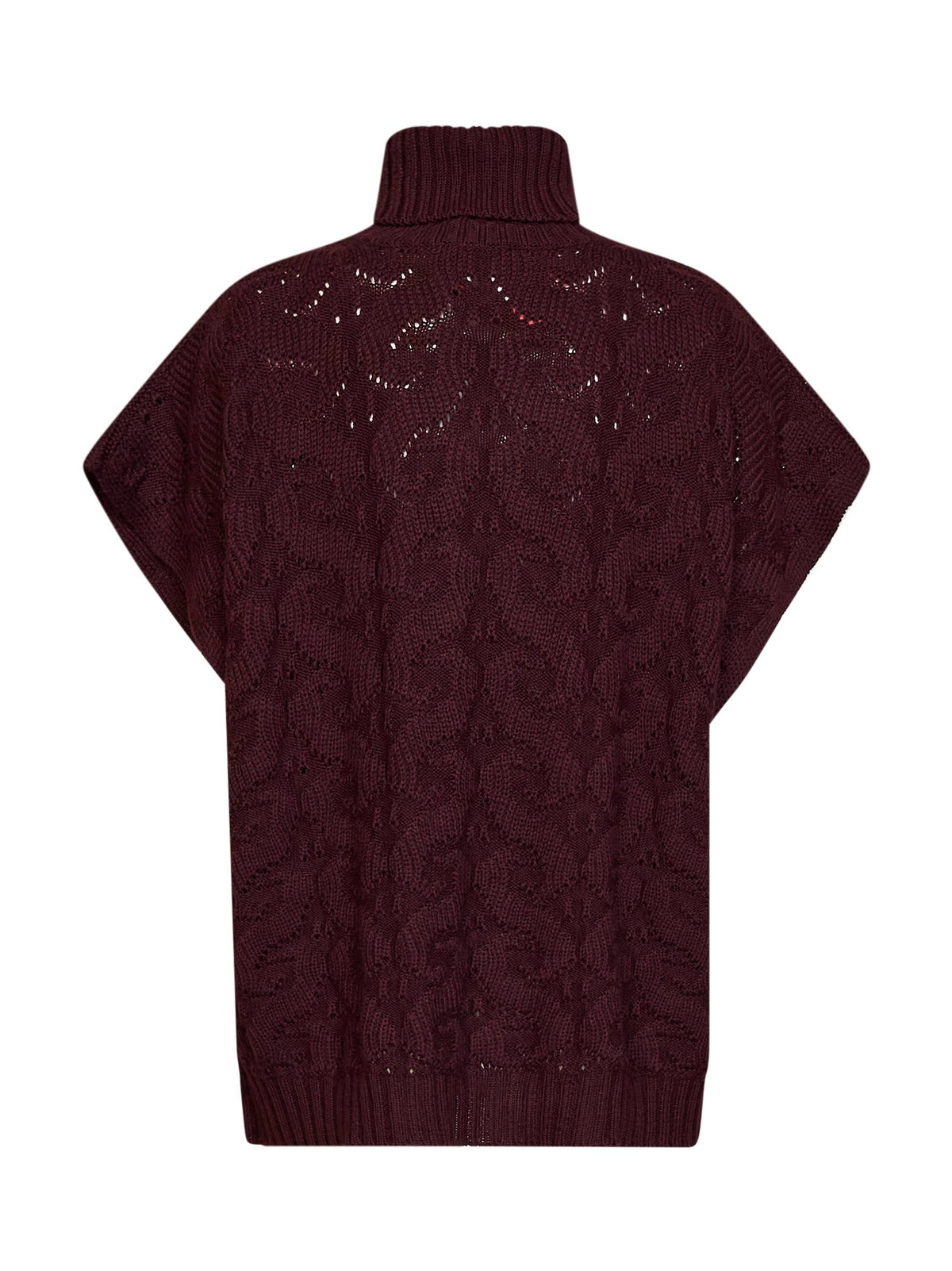 Etro Women Burgundy Paisley-Pattern Stitch Knit Turtleneck Sweater ETRO