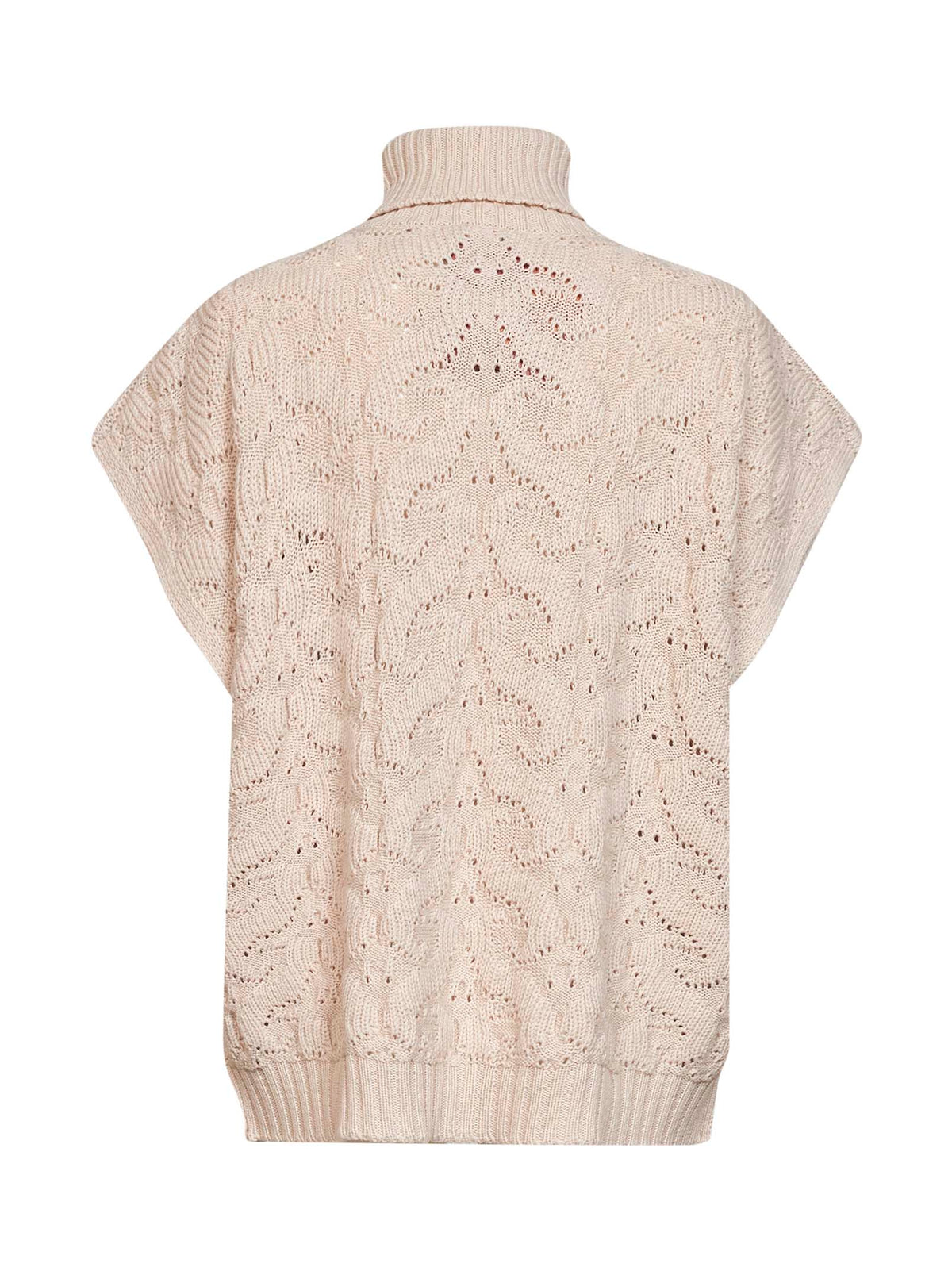 Etro Women Cream Paisley-Pattern Stitch Knit Turtleneck Sweater ETRO