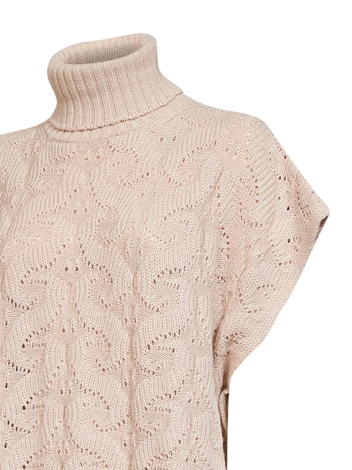 Etro Women Cream Paisley-Pattern Stitch Knit Turtleneck Sweater ETRO