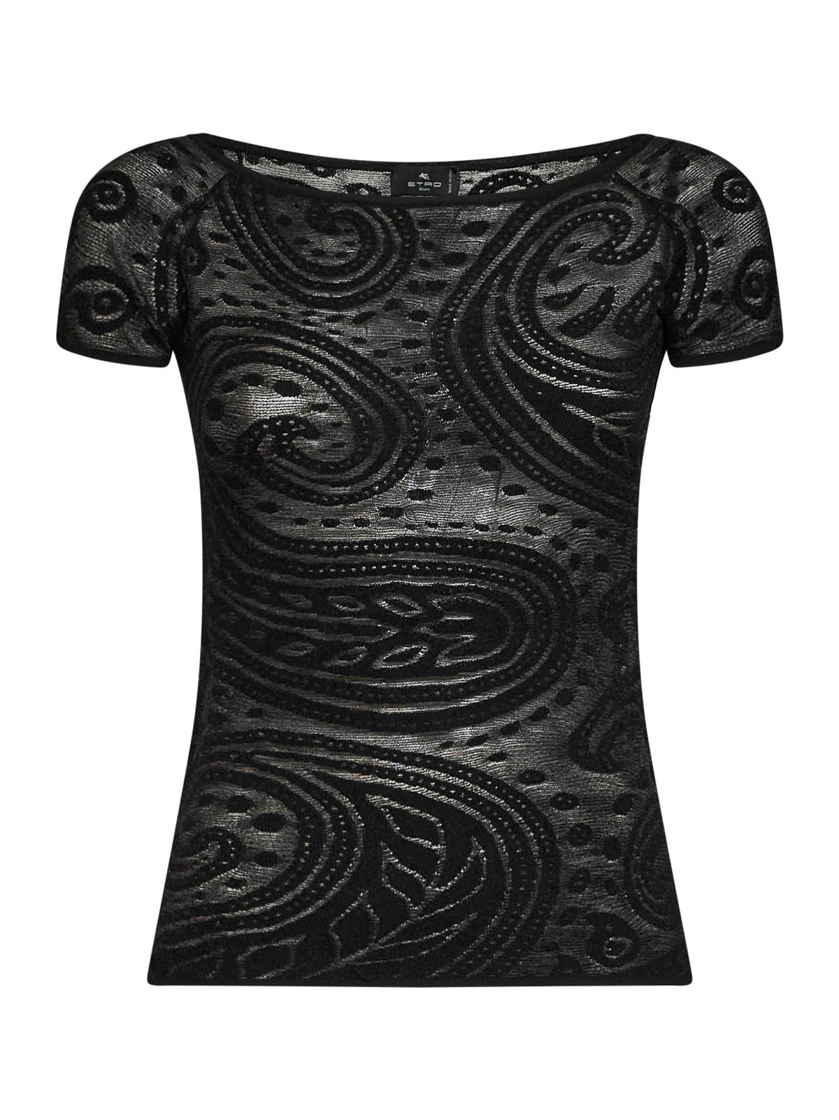 Etro Women Black Paisley Jacquard Knit Off-The-Shoulder Top ETRO