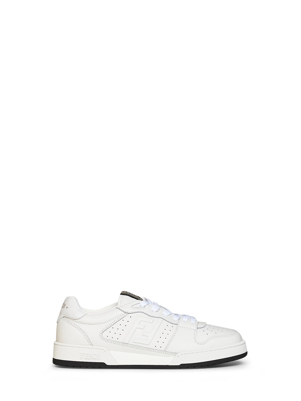 Fendi Men White Leather Fendi Match Low-Top Sneakers FENDI