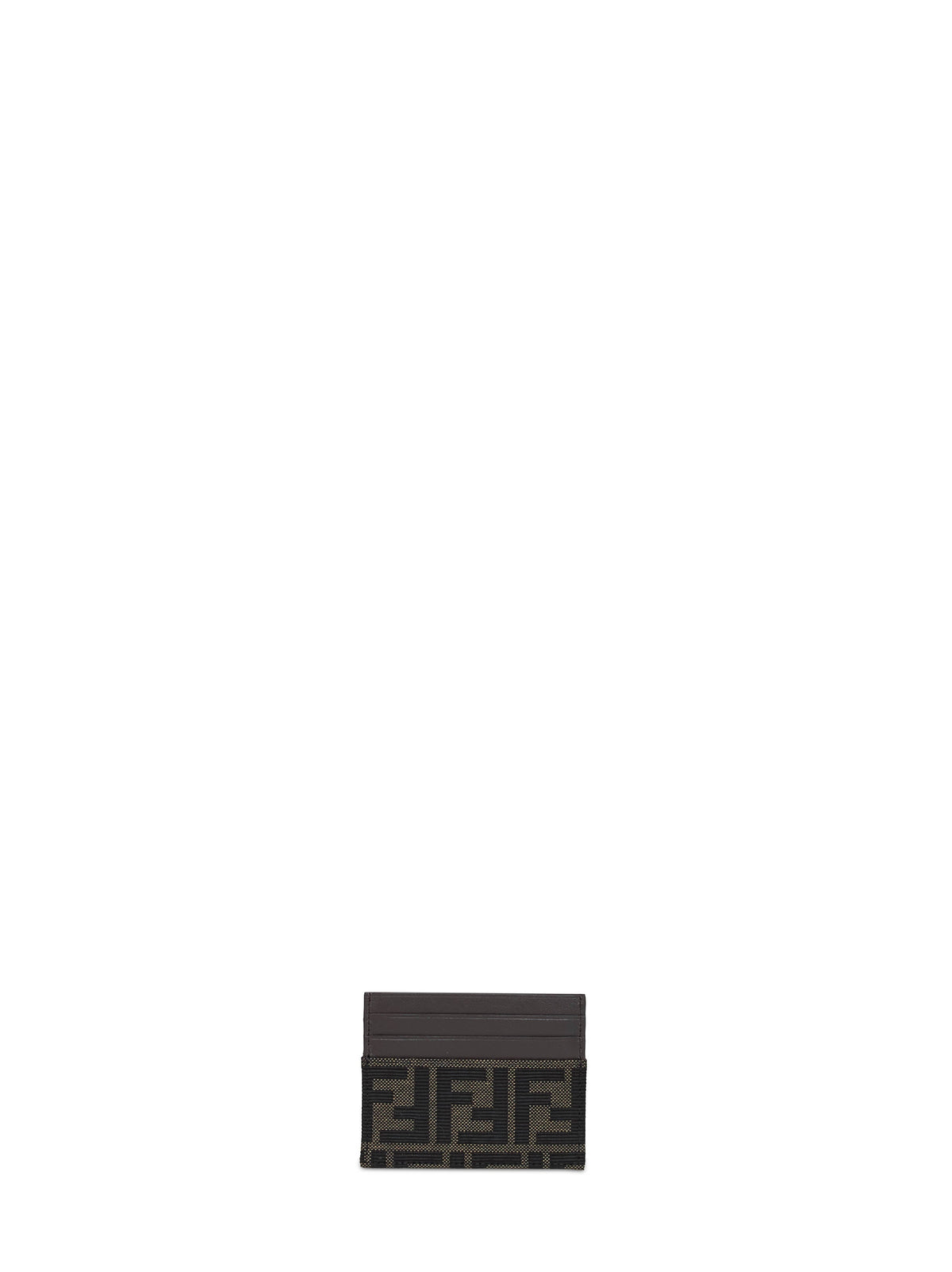 Fendi Men Tobacco Brown Ff Jacquard Card Holder FENDI