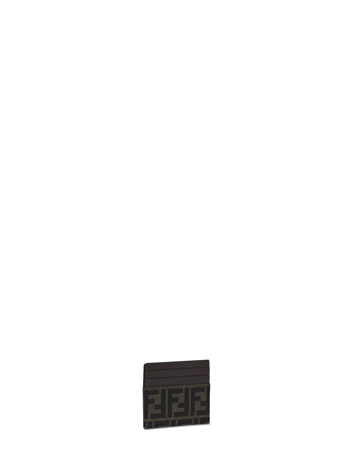 Fendi Men Tobacco Brown Ff Jacquard Card Holder FENDI