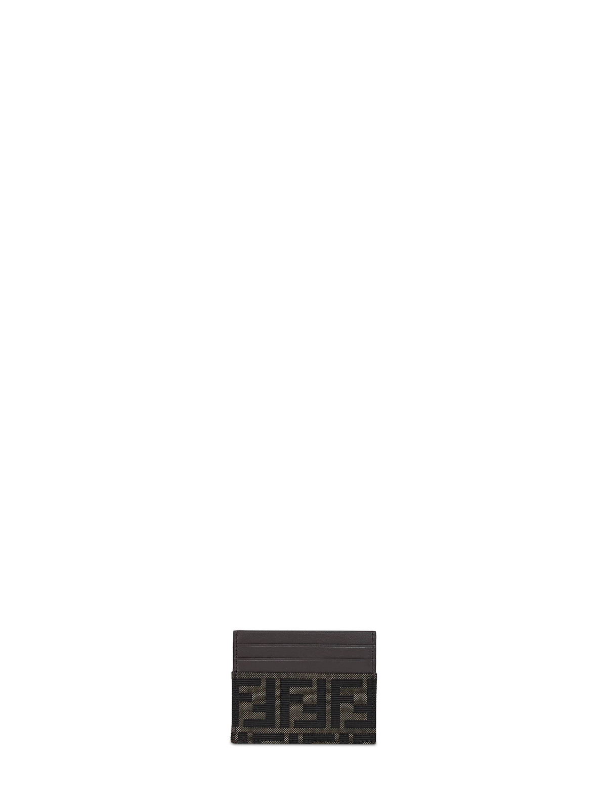 Fendi Men Tobacco Brown Ff Jacquard Card Holder FENDI