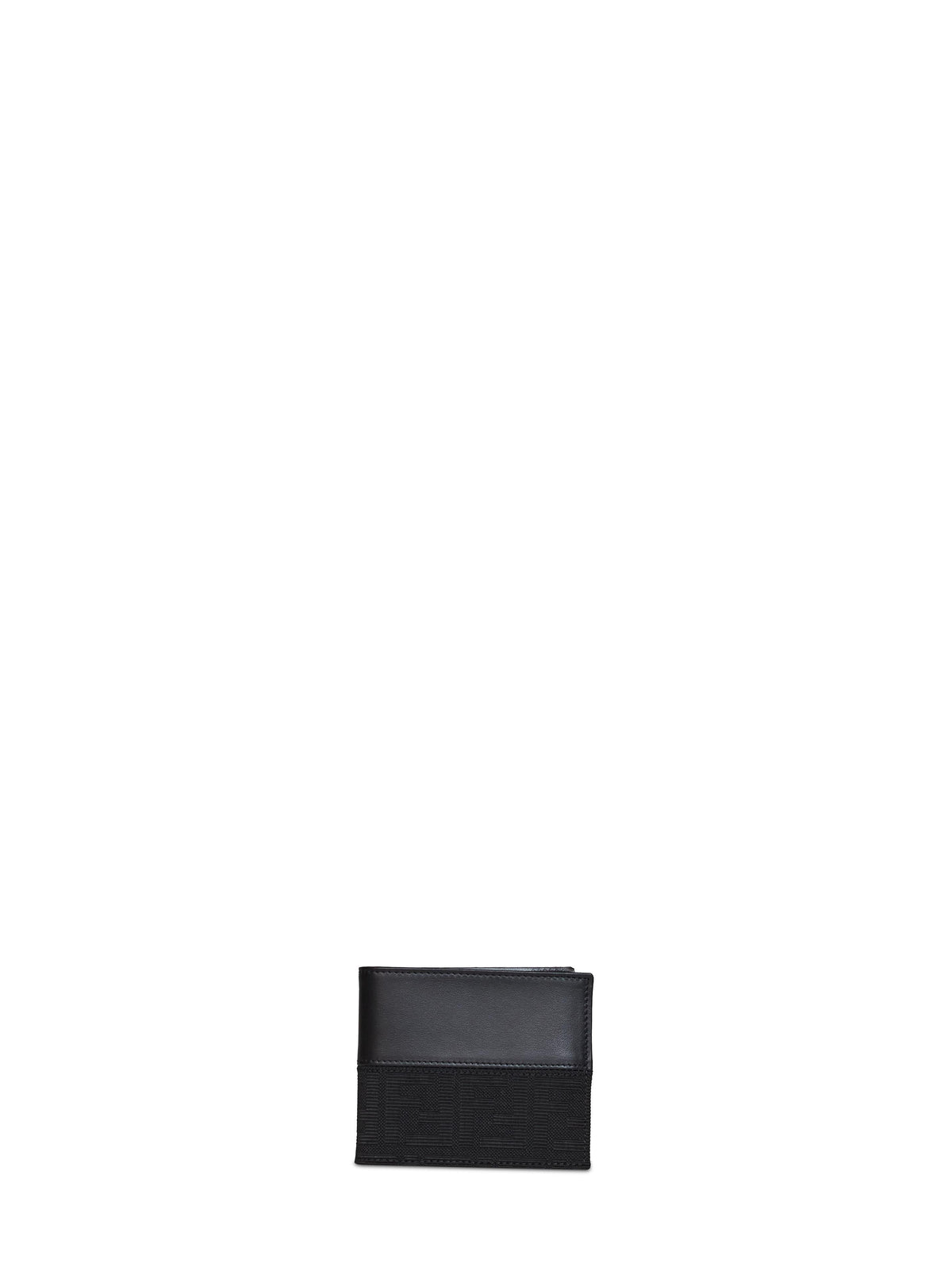 Fendi Men Black Ff Jacquard Bi-Fold Wallet FENDI