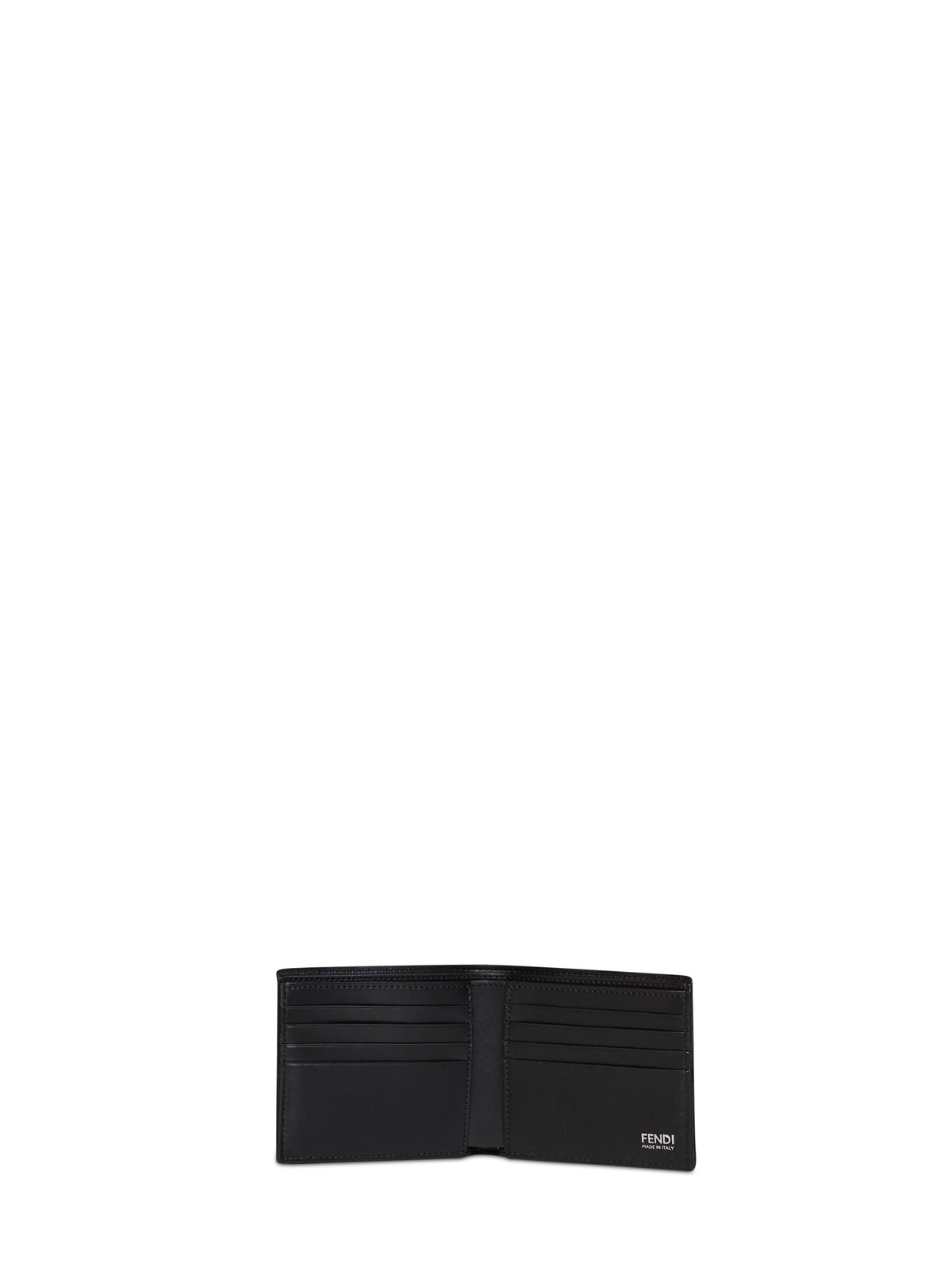 Fendi Men Black Ff Jacquard Bi-Fold Wallet FENDI