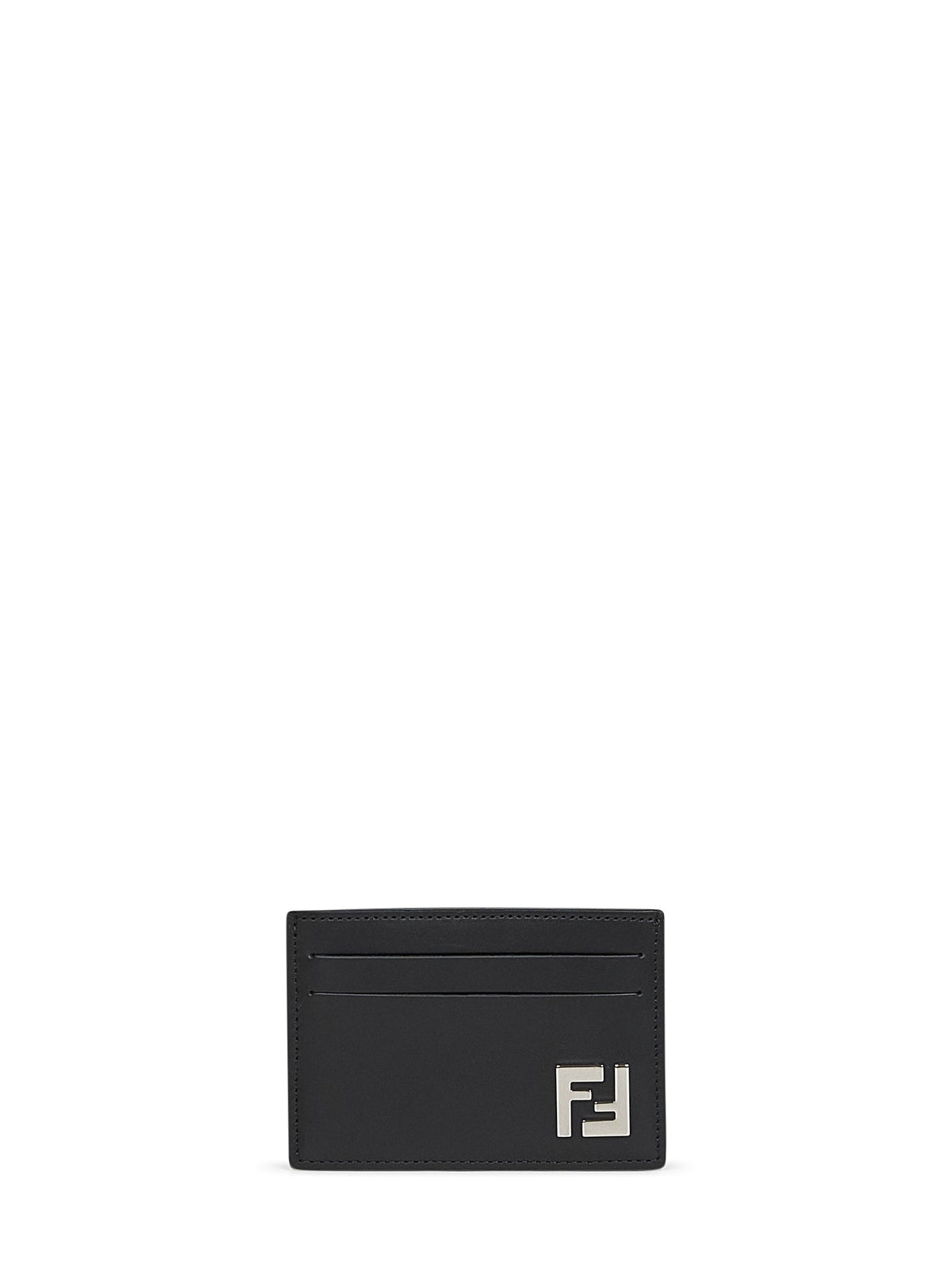 Fendi Men Black Slim Squared Ff Card Holder FENDI