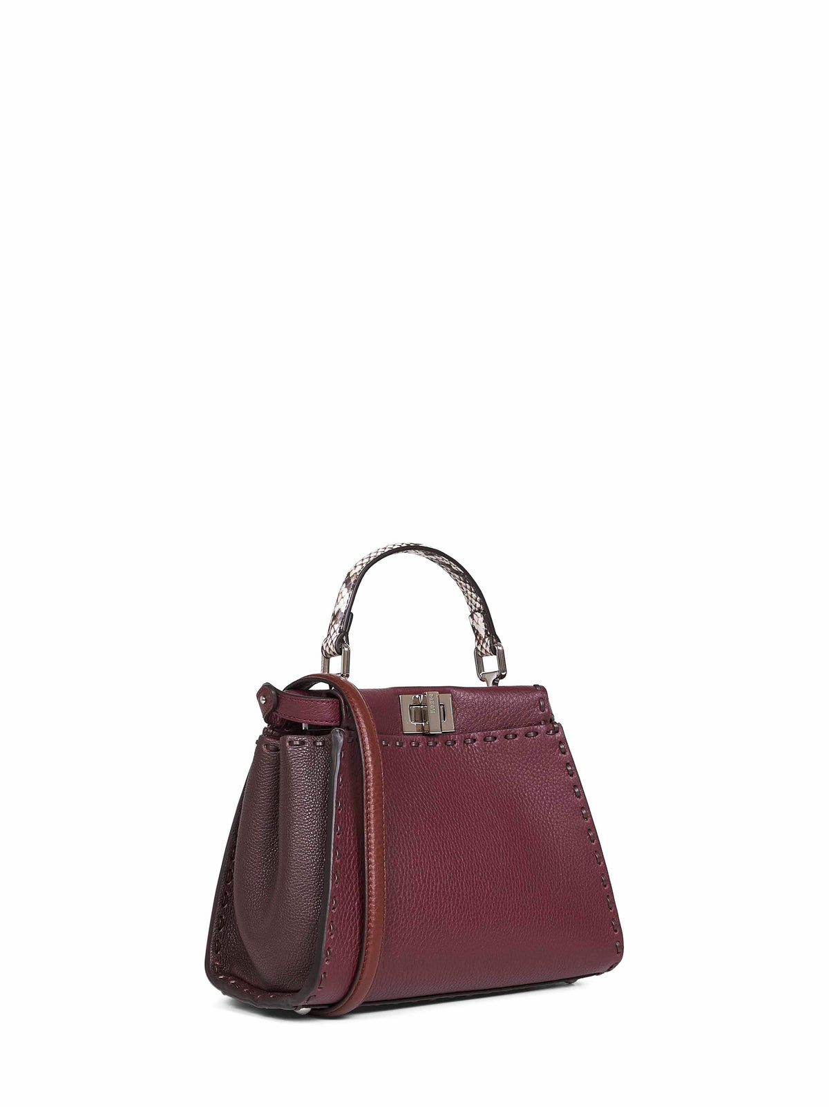 Fendi Women Burgundy Peekaboo Mini Handbag FENDI