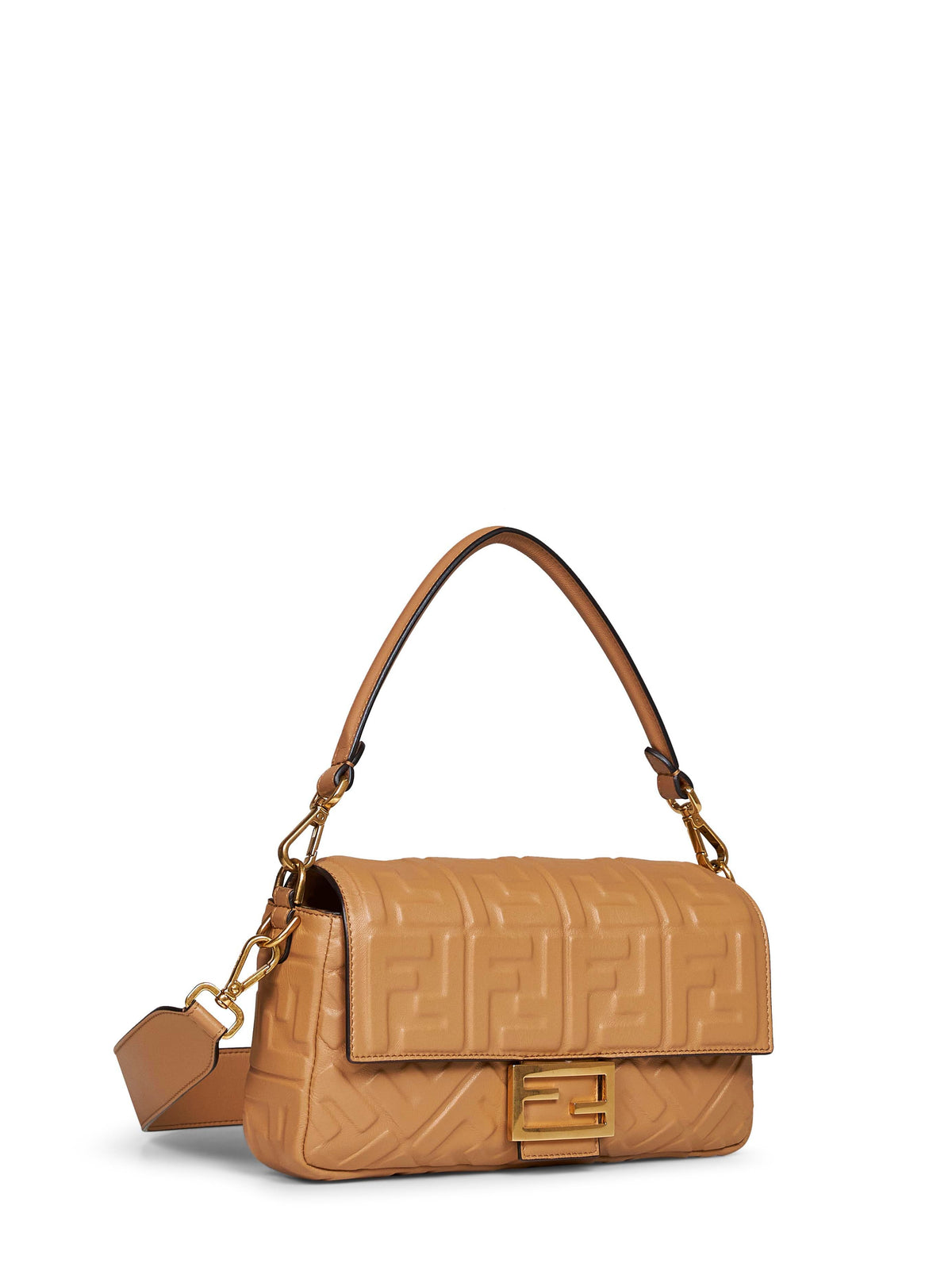 Fendi Women Beige Baguette Shoulder Bag FENDI
