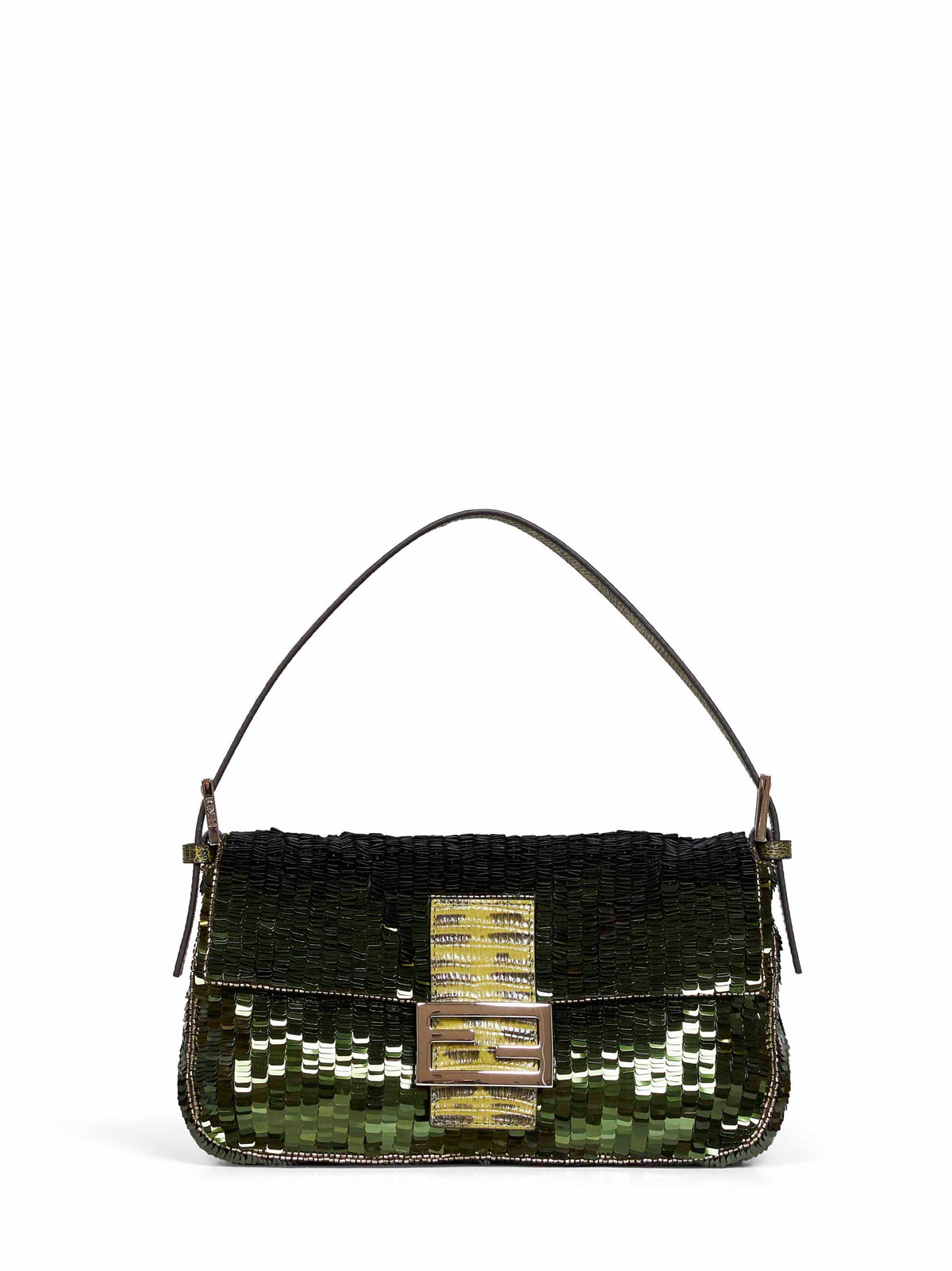 Fendi Women Military Green Baguette 26424 Shoulder Bag FENDI