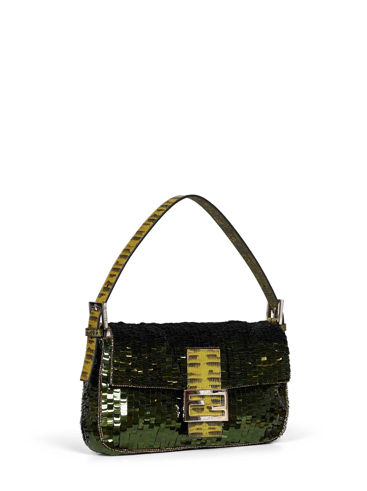 Fendi Women Military Green Baguette 26424 Shoulder Bag FENDI