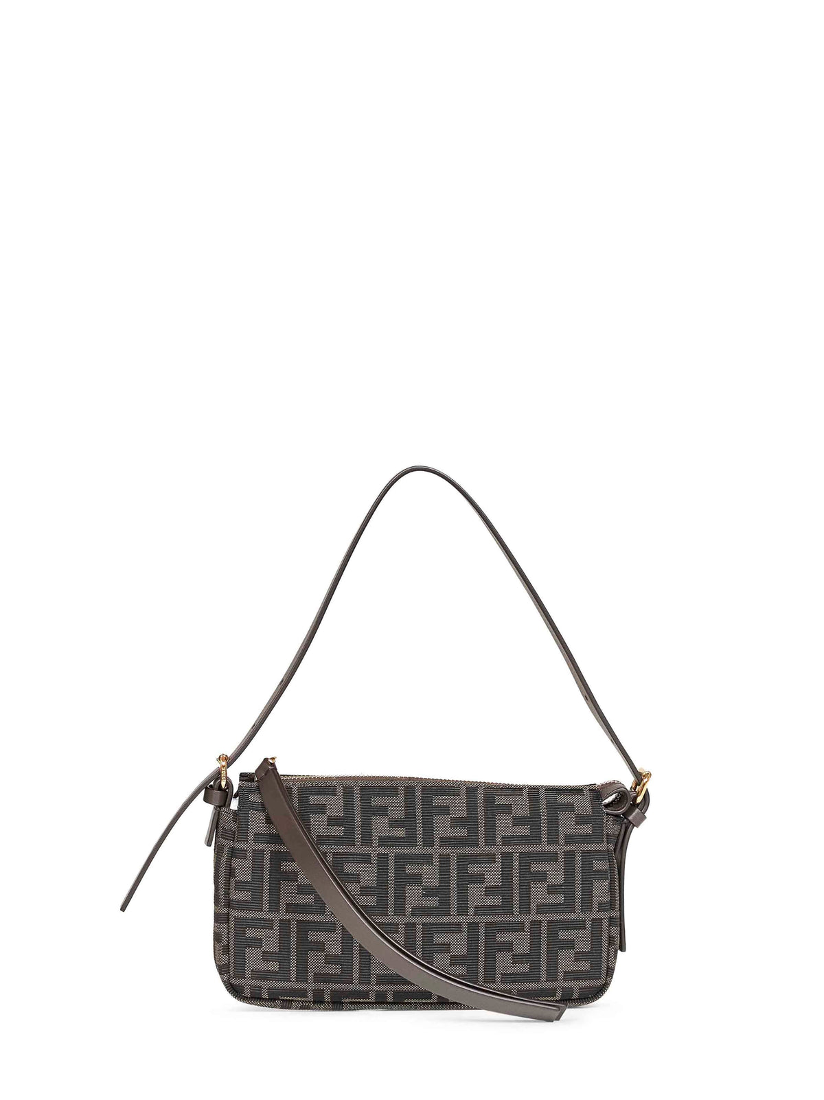 Fendi Women Brown Zip-Top Small Shoulder Bag FENDI