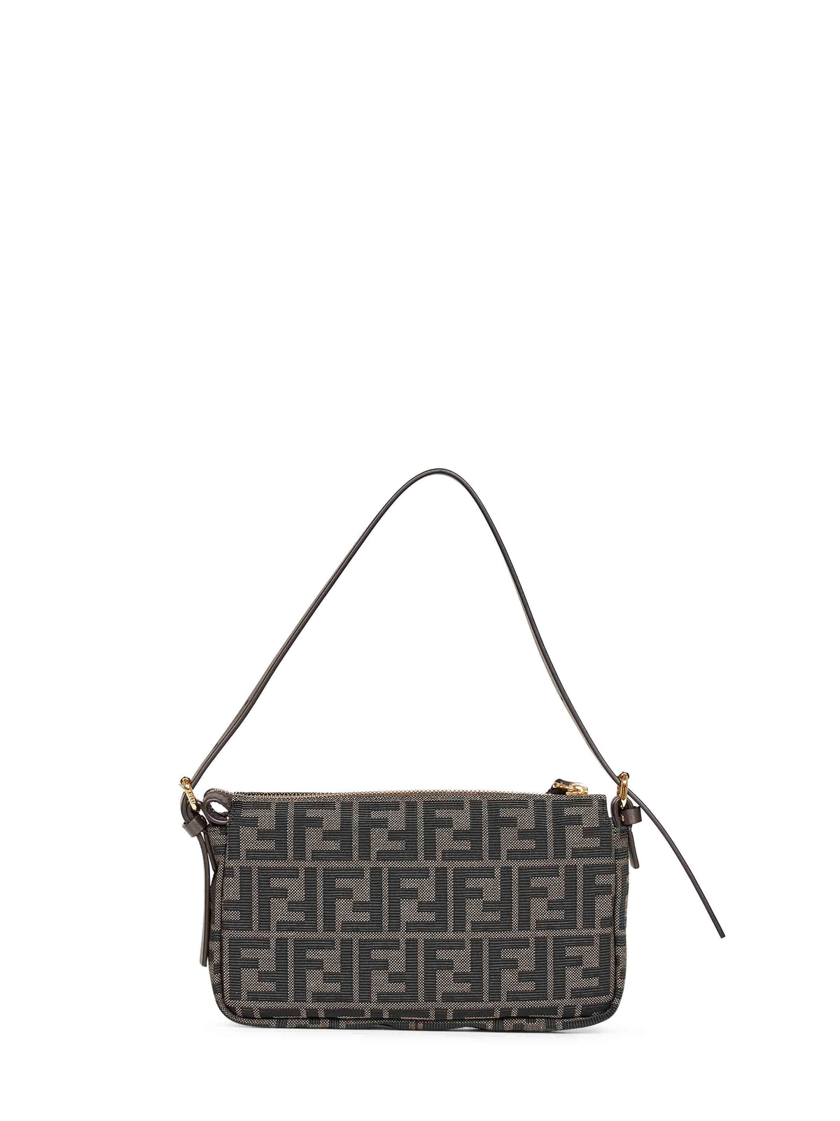 Fendi Women Brown Zip-Top Small Shoulder Bag FENDI