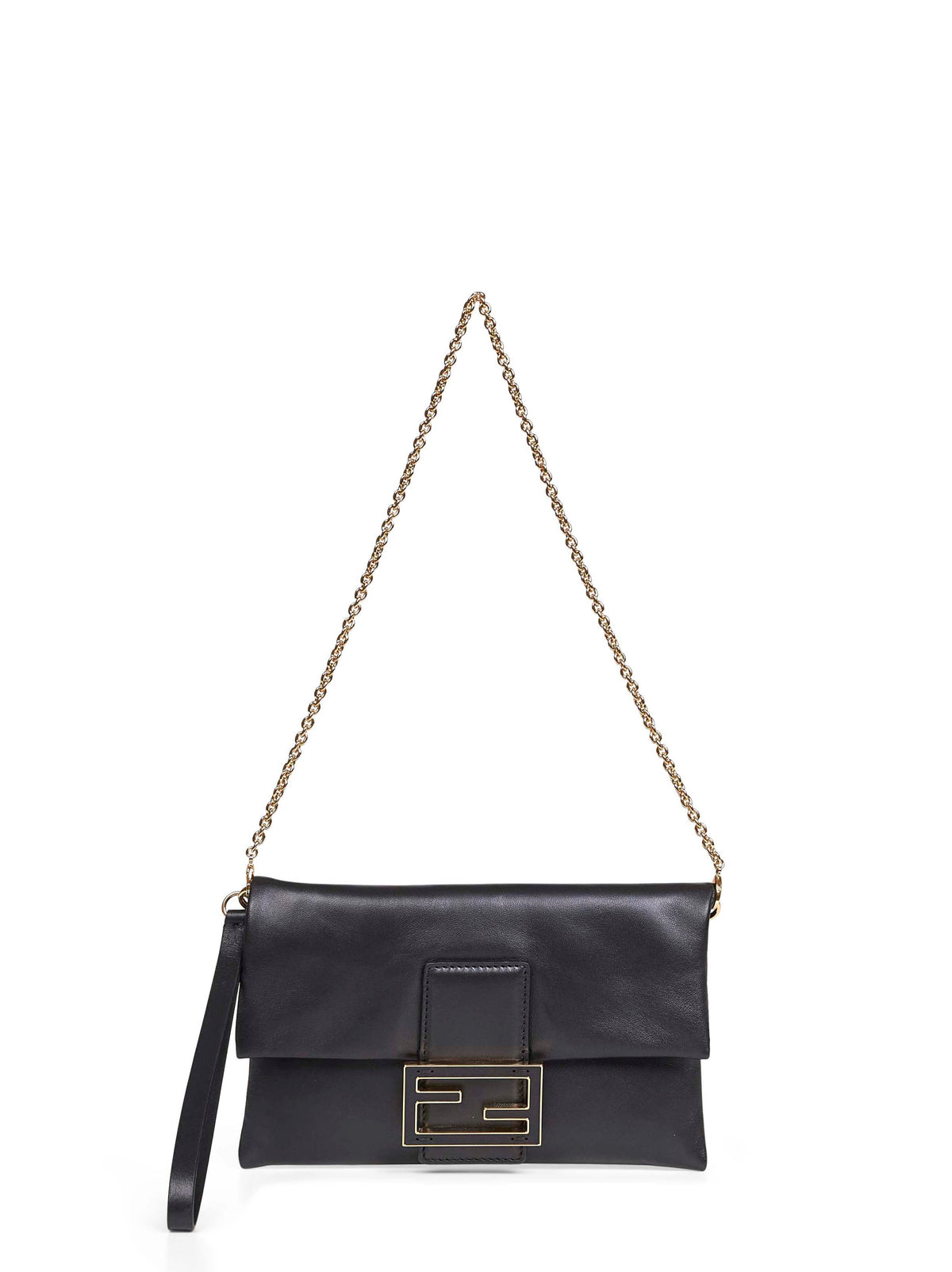 Fendi Women Black Mamma Baguette Pouch Clutch FENDI