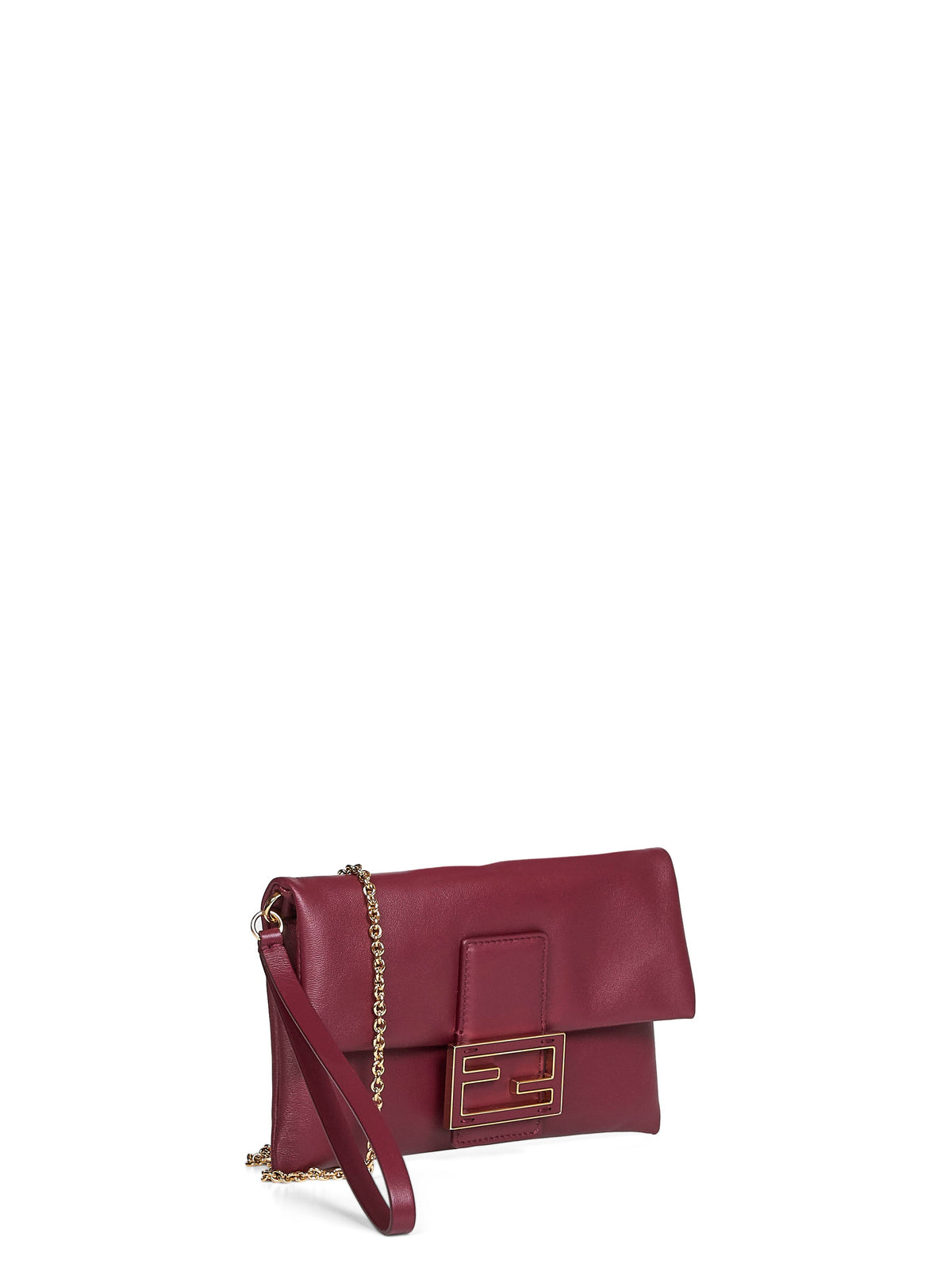 Fendi Women Burgundy Mamma Baguette Pouch Clutch FENDI