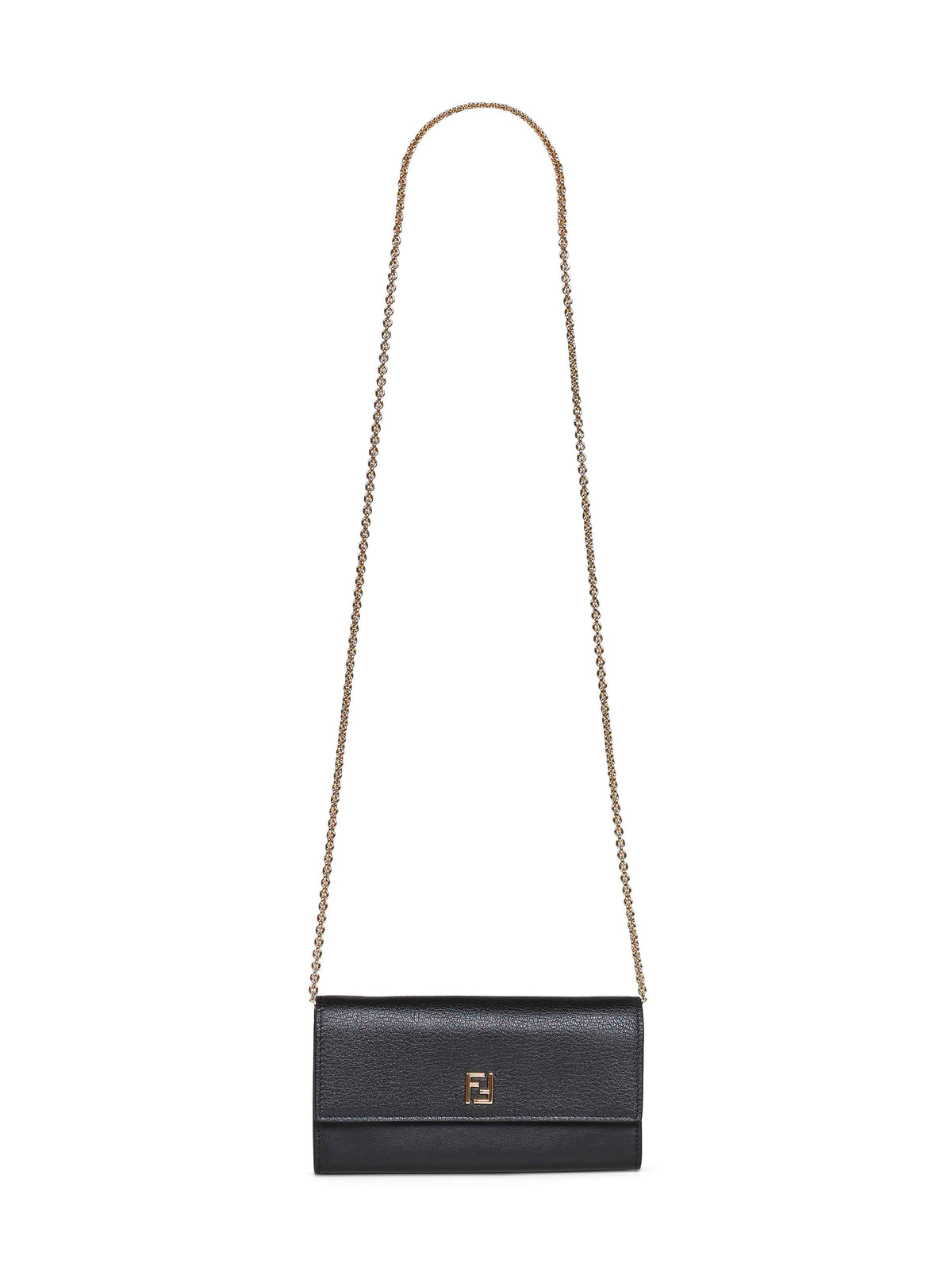 Fendi Women Black Continental With Chain Ff Wallet On Chain FENDI