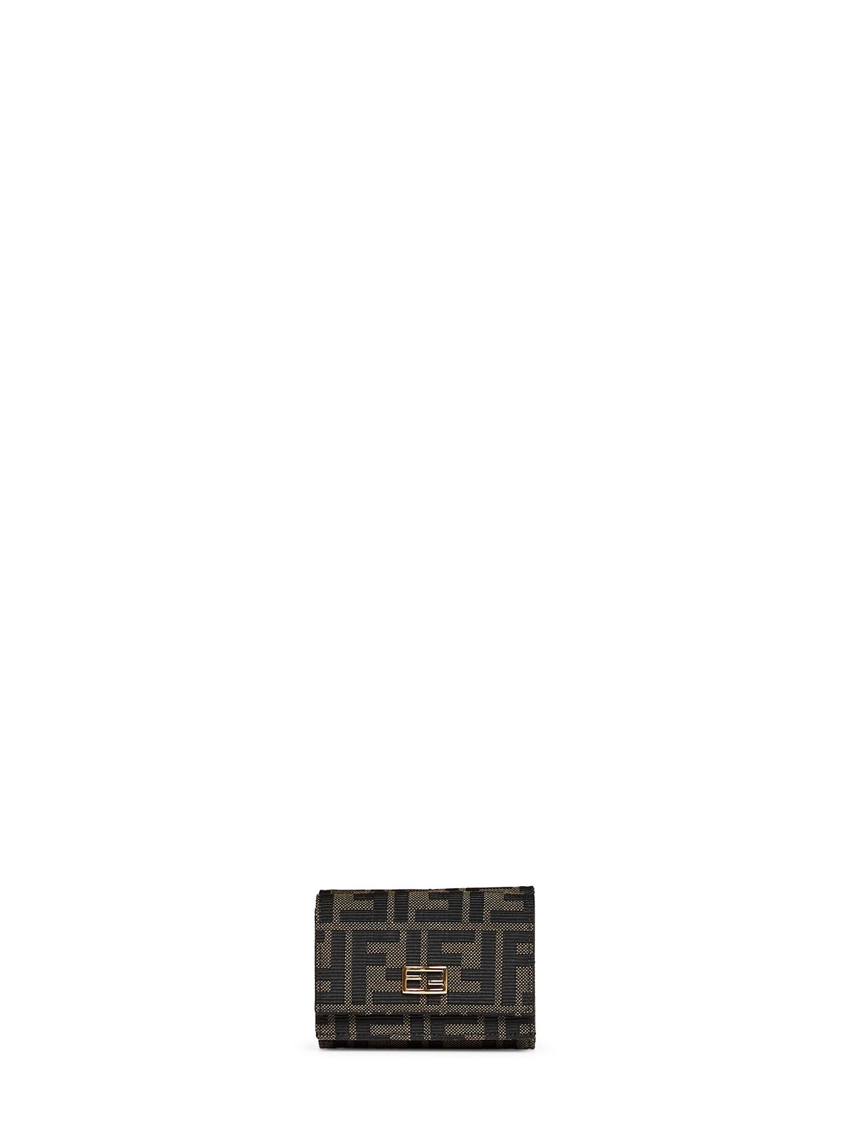 Fendi Women Brown Mini Trifold Tube Compact Wallet FENDI