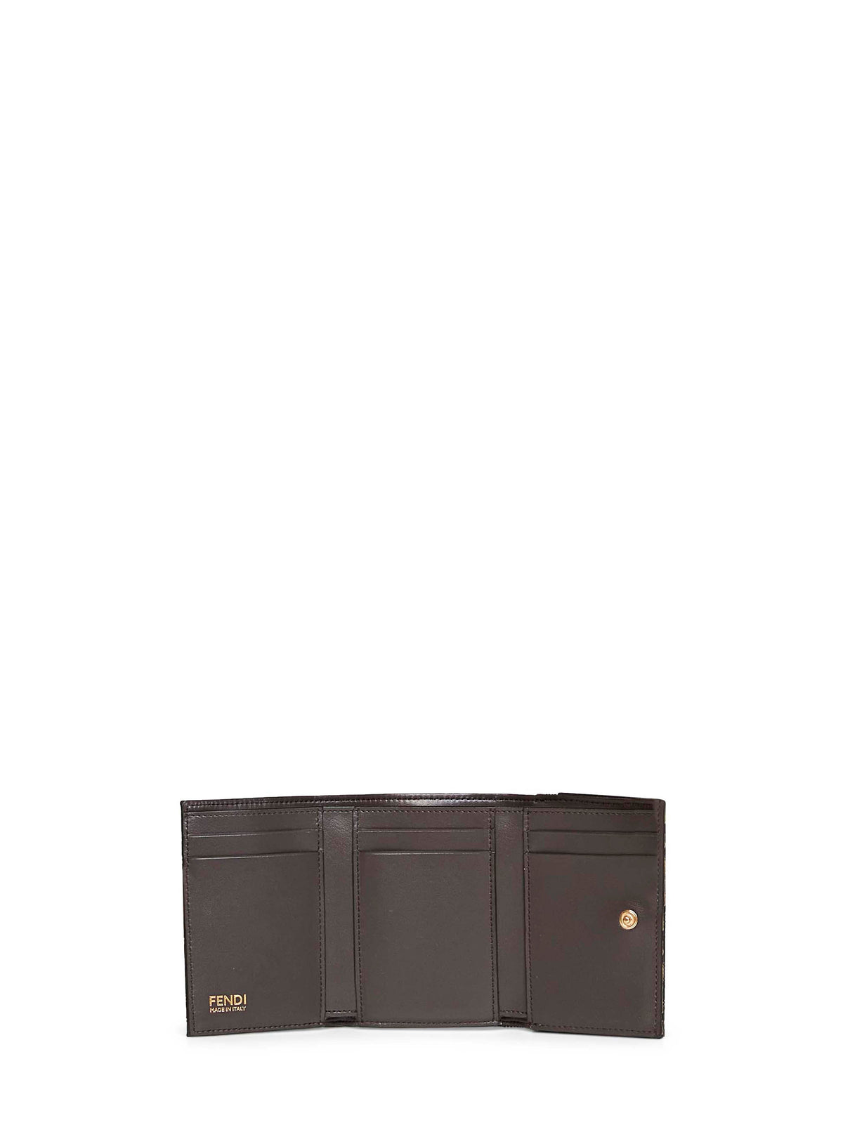 Fendi Women Brown Mini Trifold Tube Compact Wallet FENDI