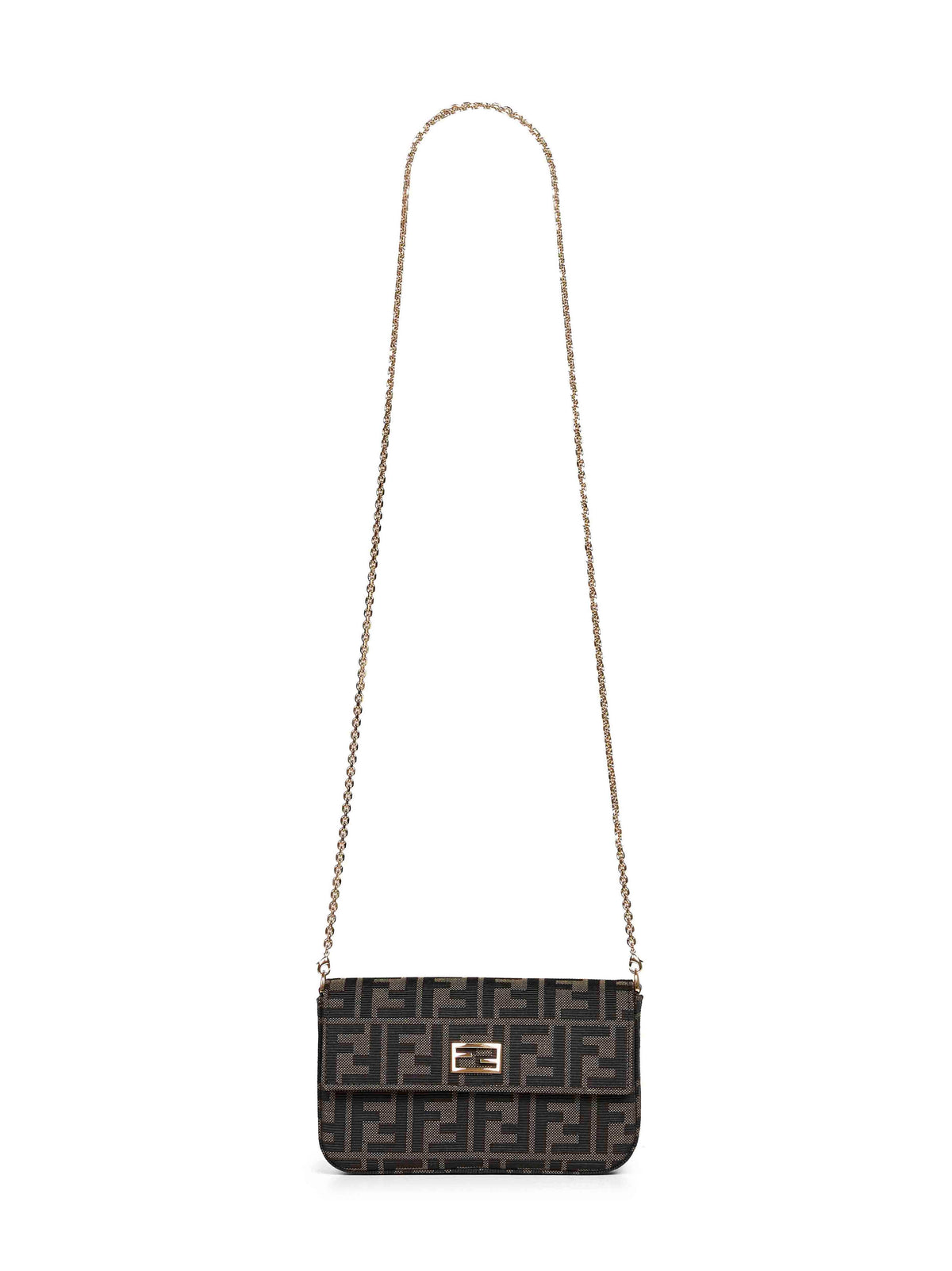 Fendi Women Tobacco Brown Wallet On Chain Tube Compact Wallet On Chain FENDI